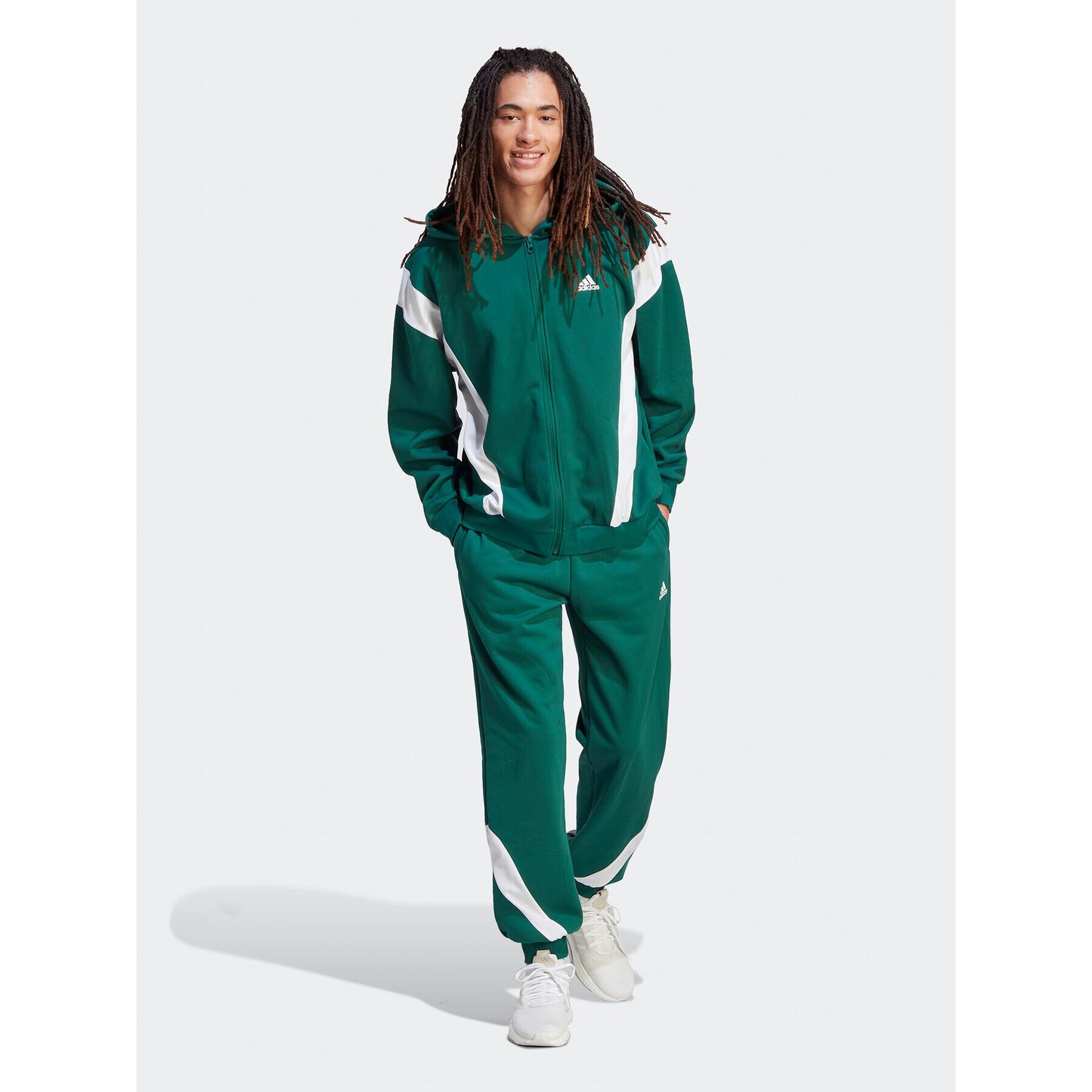 adidas Trening Sportswear Fleece IJ6068 Verde Regular Fit - Pled.ro