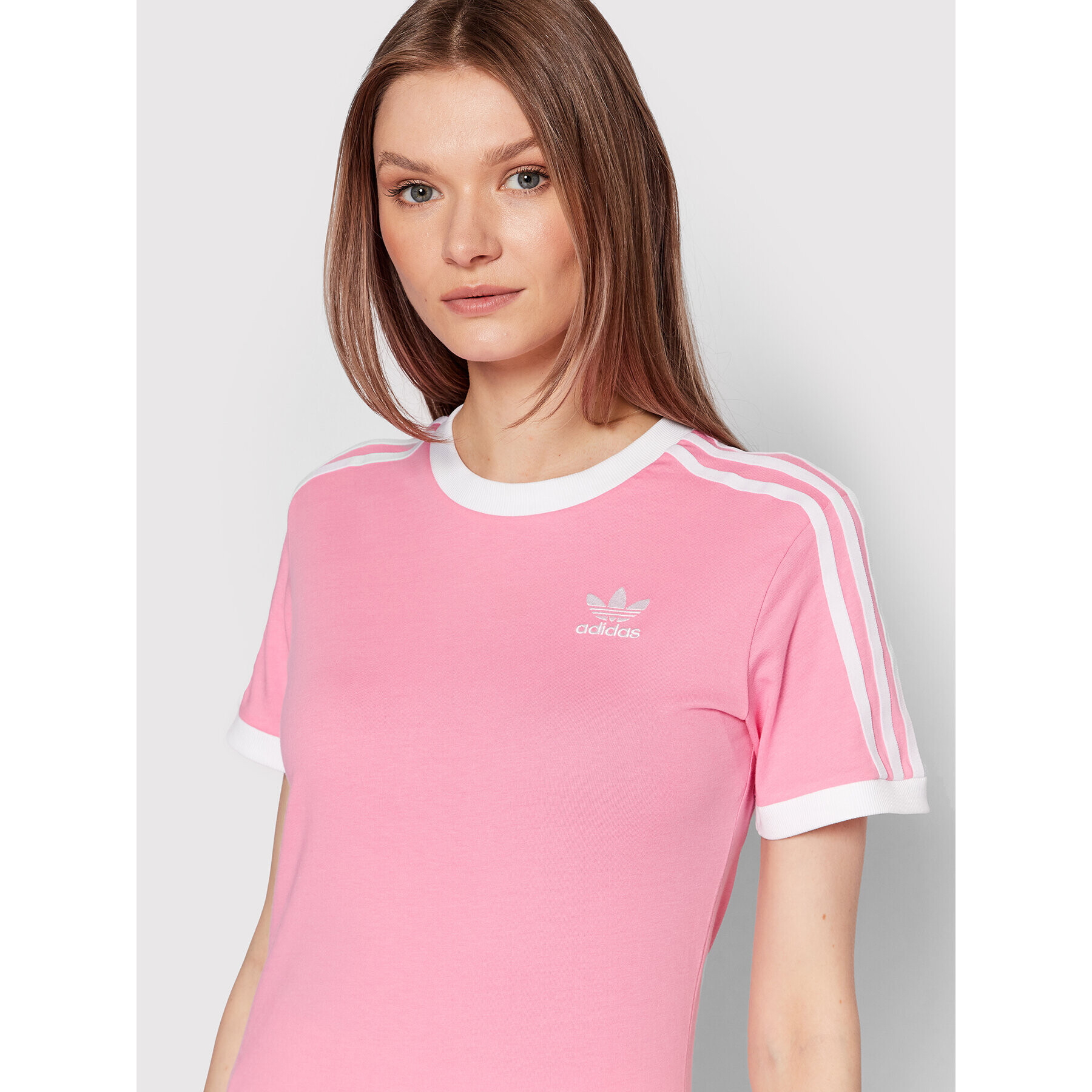 adidas Tricou adicolor 3-Stripes HL6687 Roz Regular Fit - Pled.ro