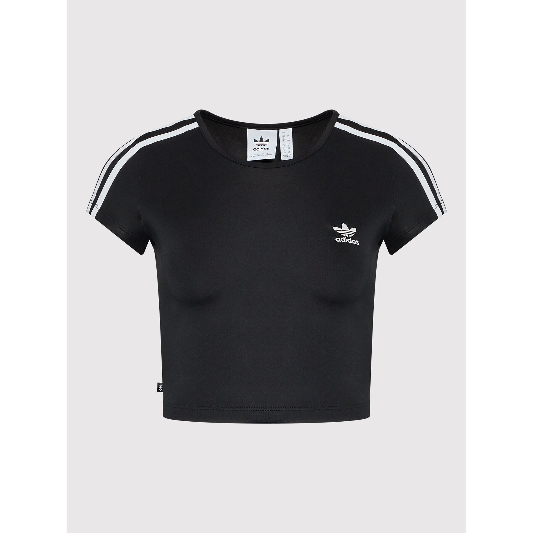 adidas Tricou adicolor Classics 3-Stripes HM4710 Negru Slim Fit - Pled.ro