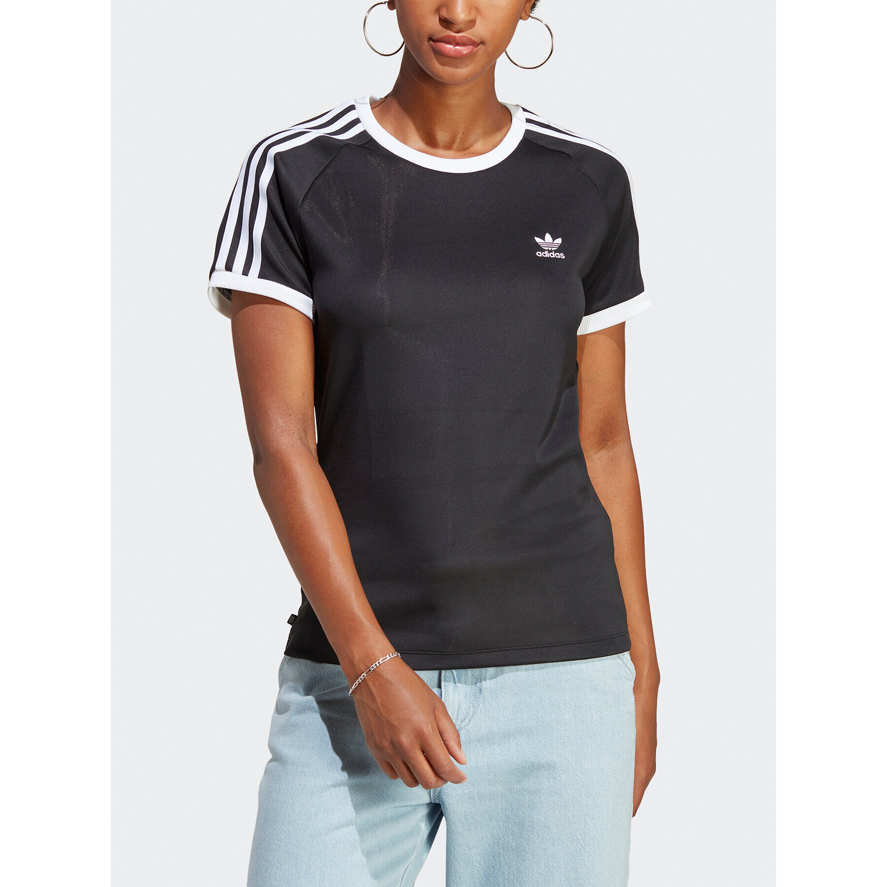 adidas Tricou adicolor Classics 3-Stripes IB7438 Negru Slim Fit - Pled.ro