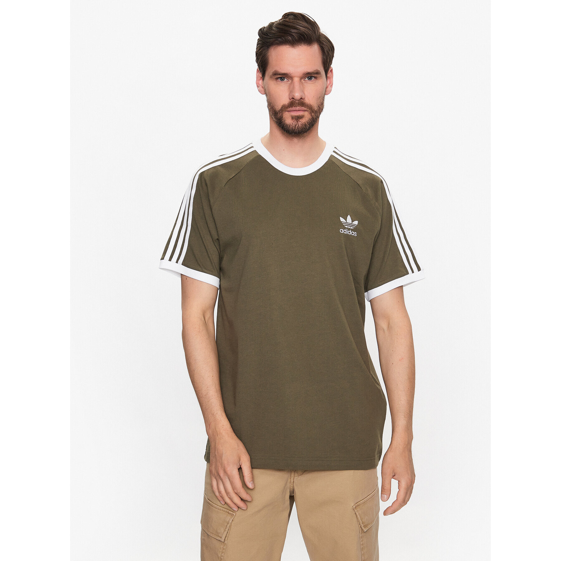 adidas Tricou Adicolor Classics 3-Stripes T-Shirt IA4843 Verde Slim Fit - Pled.ro