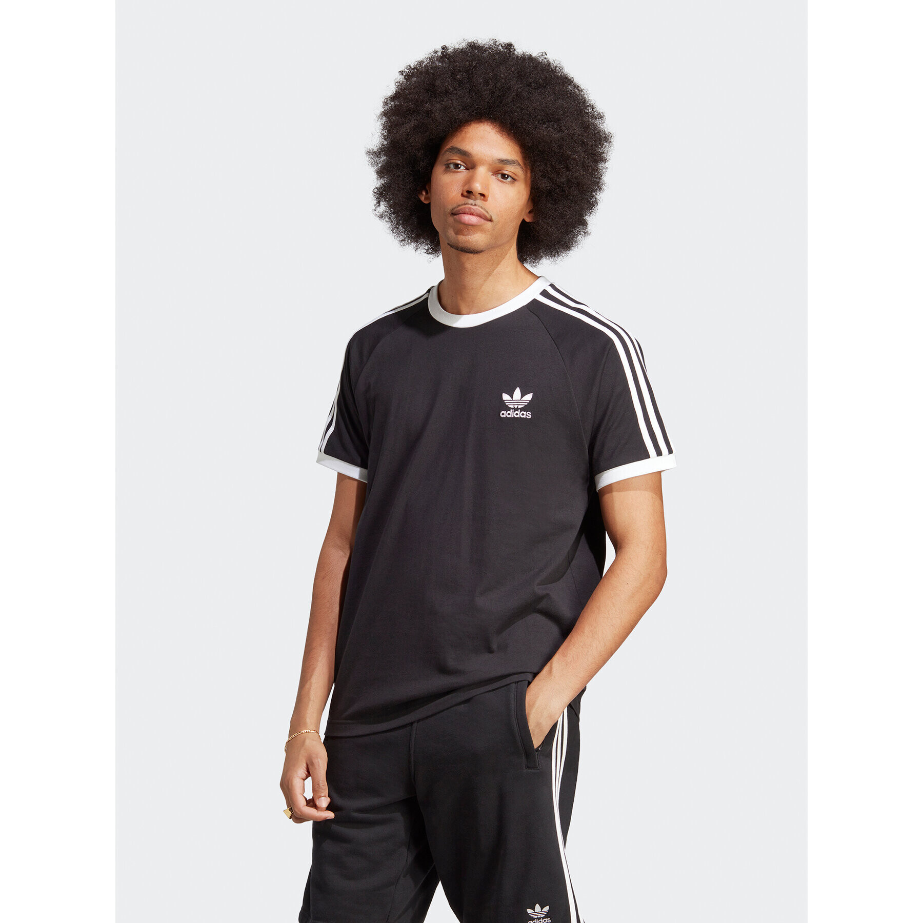 adidas Tricou Adicolor Classics 3-Stripes T-Shirt IA4845 Negru Slim Fit - Pled.ro