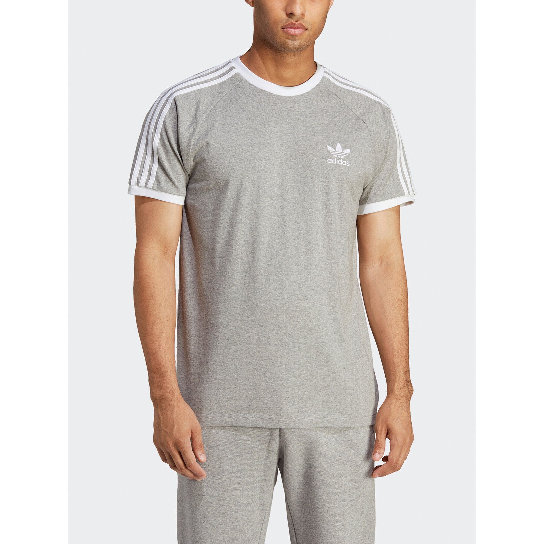 adidas Tricou Adicolor Classics 3-Stripes T-Shirt IA4848 Gri Slim Fit - Pled.ro