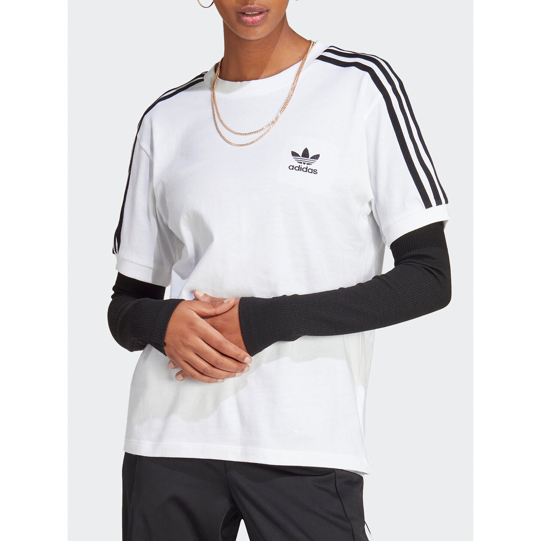 adidas Tricou Adicolor Classics 3-Stripes T-Shirt IB7410 Alb Regular Fit - Pled.ro