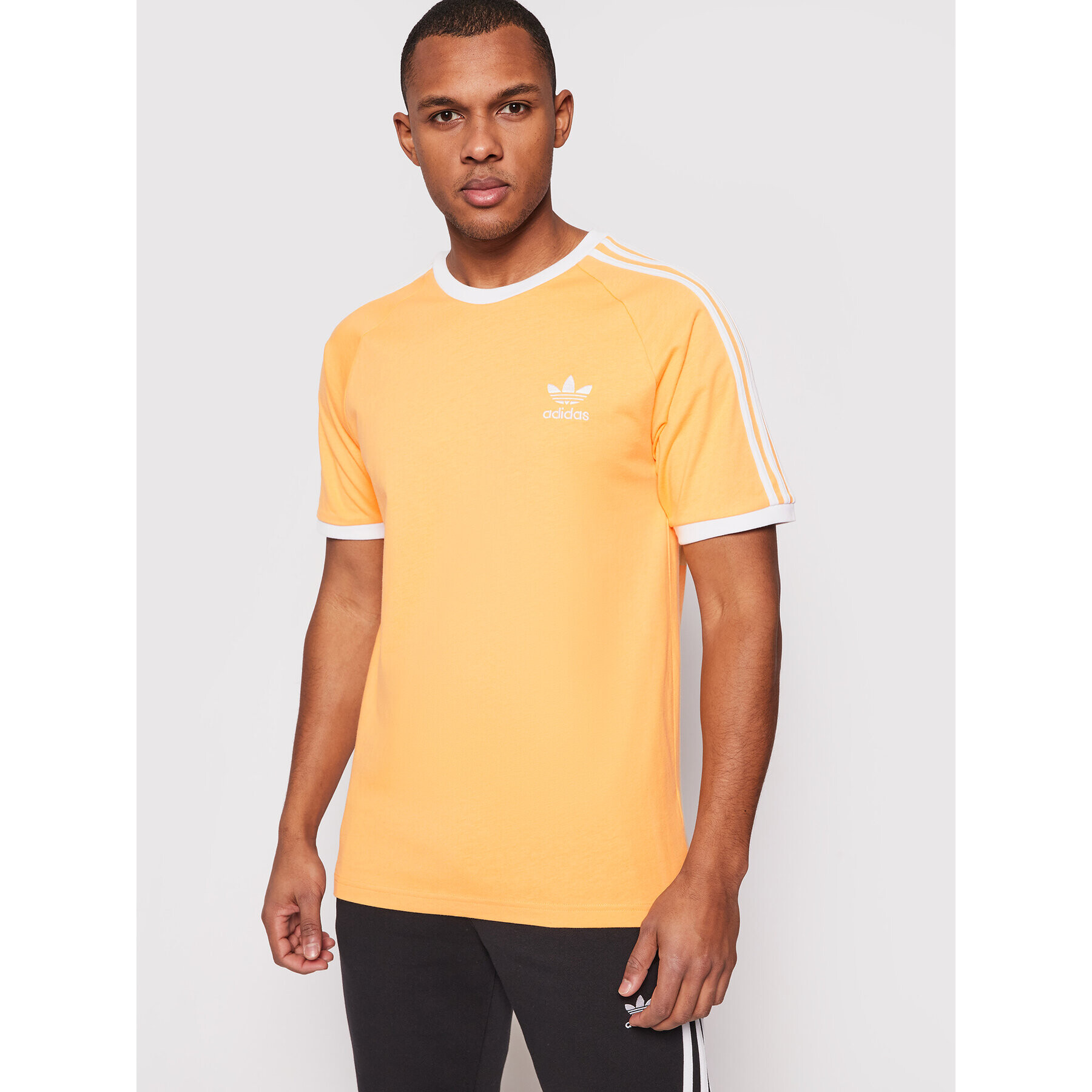 adidas Tricou adicolor Classics 3-Stripes Tee GN3498 Portocaliu Slim Fit - Pled.ro