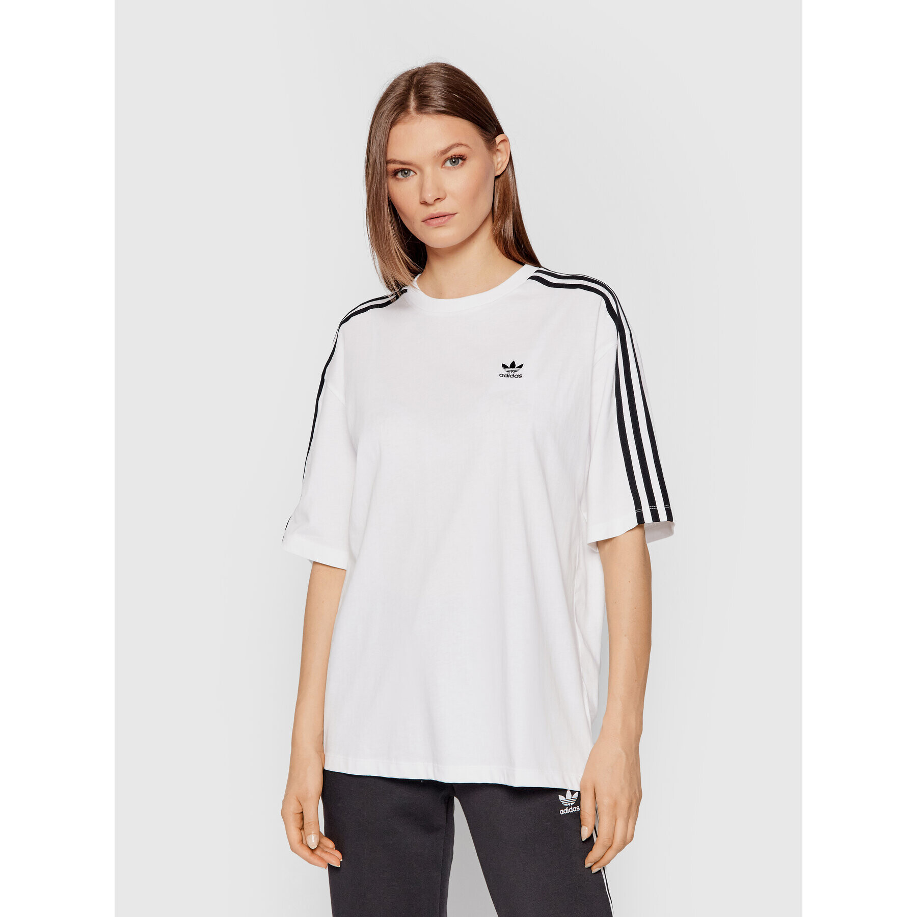 adidas Tricou adicolor Classics H37796 Alb Oversize - Pled.ro