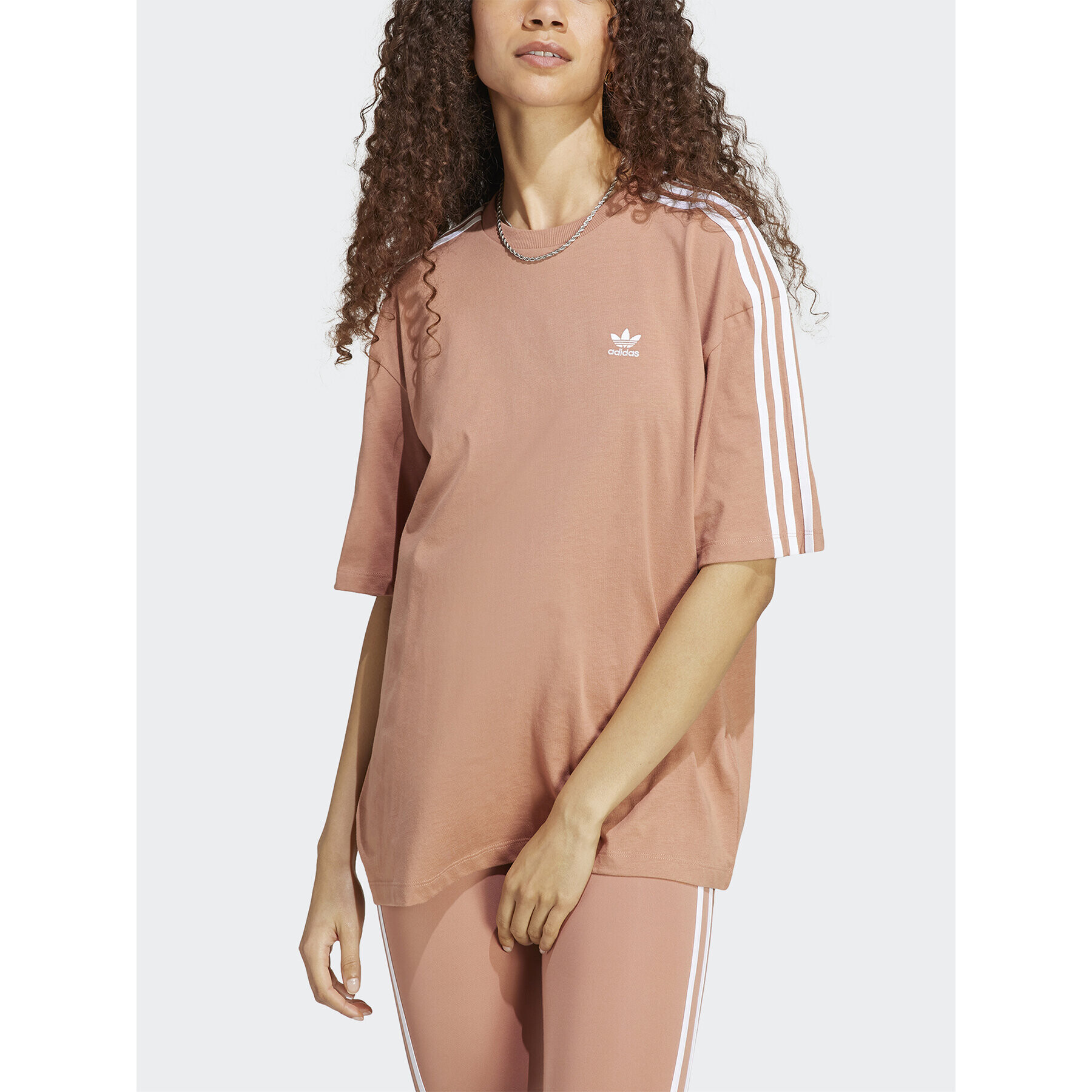 adidas Tricou Adicolor Classics Oversized T-Shirt IB7450 Maro Relaxed Fit - Pled.ro