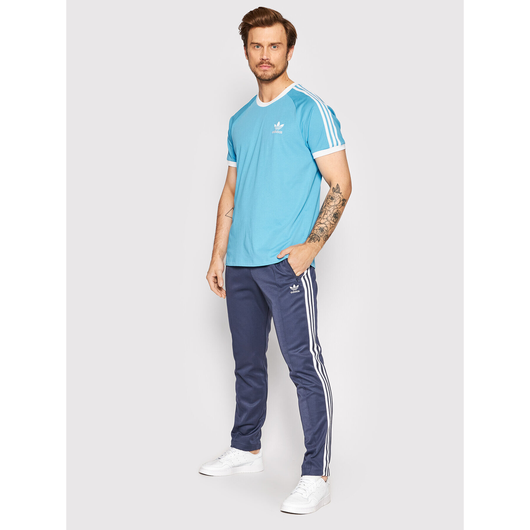 adidas Tricou adicolor Classics Trace HB9527 Albastru Slim Fit - Pled.ro