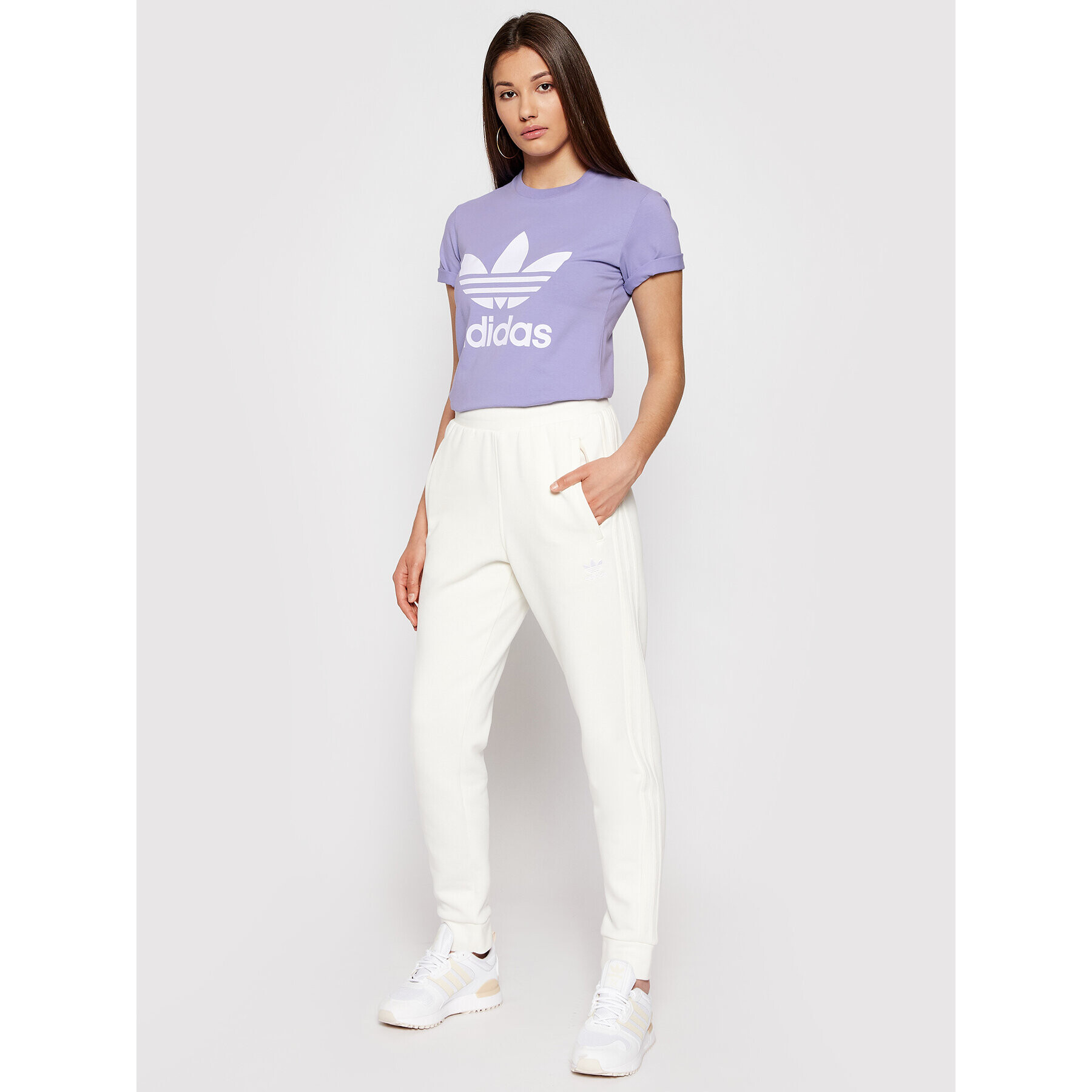 adidas Tricou adicolor Classics Trefoil GN2905 Violet Regular Fit - Pled.ro