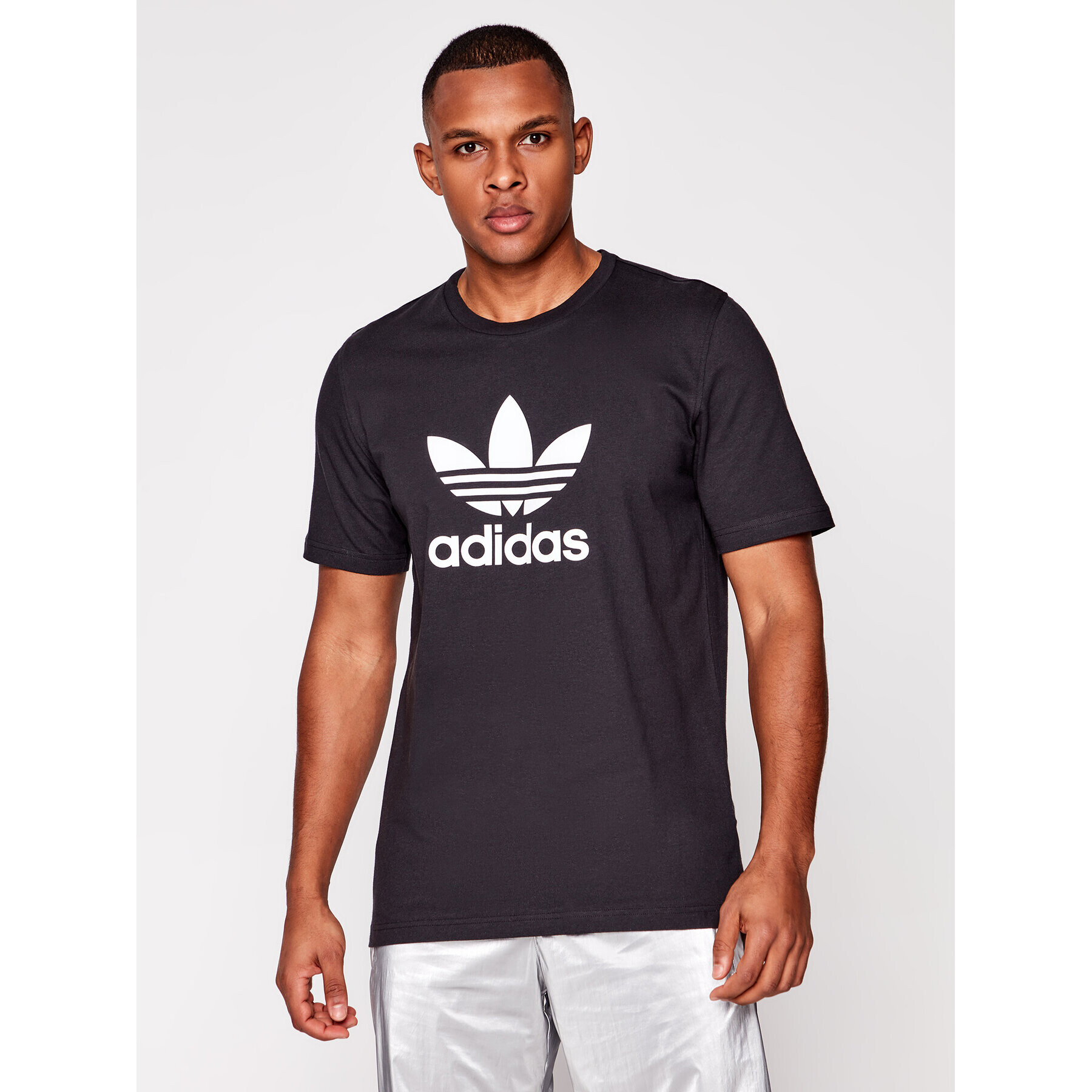 adidas Tricou adicolor Classics Trefoil GN3462 Negru Regular Fit - Pled.ro