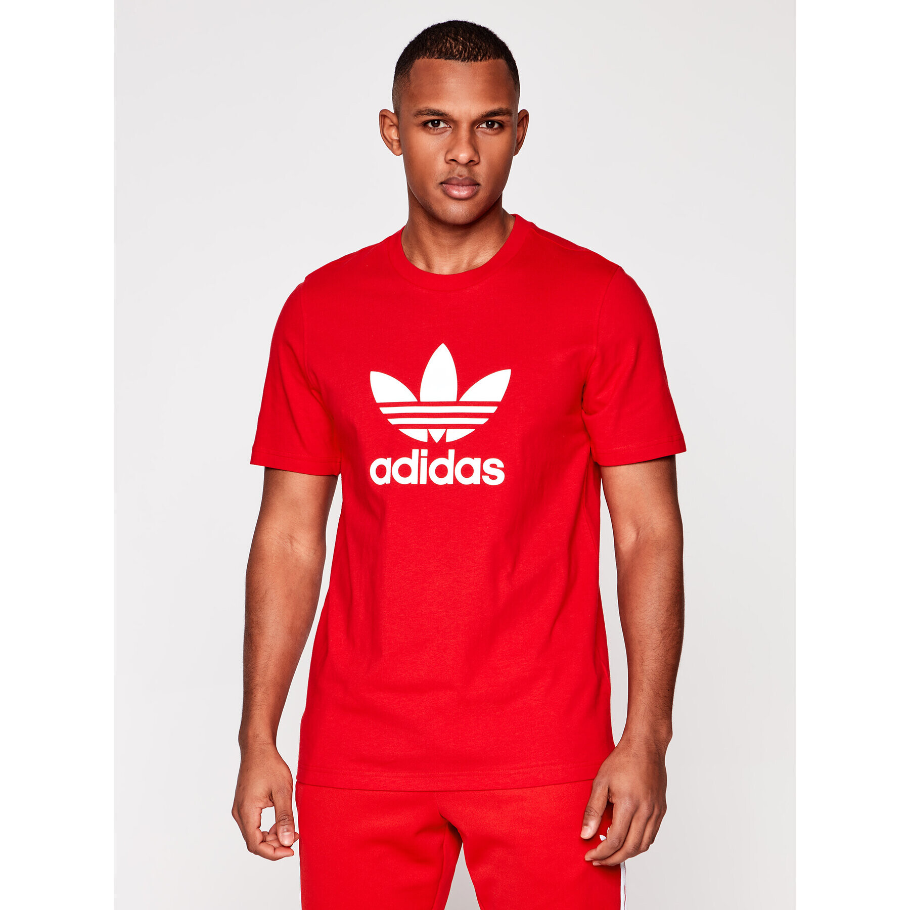 adidas Tricou adicolor Classics Trefoil GN3468 Roșu Regular Fit - Pled.ro