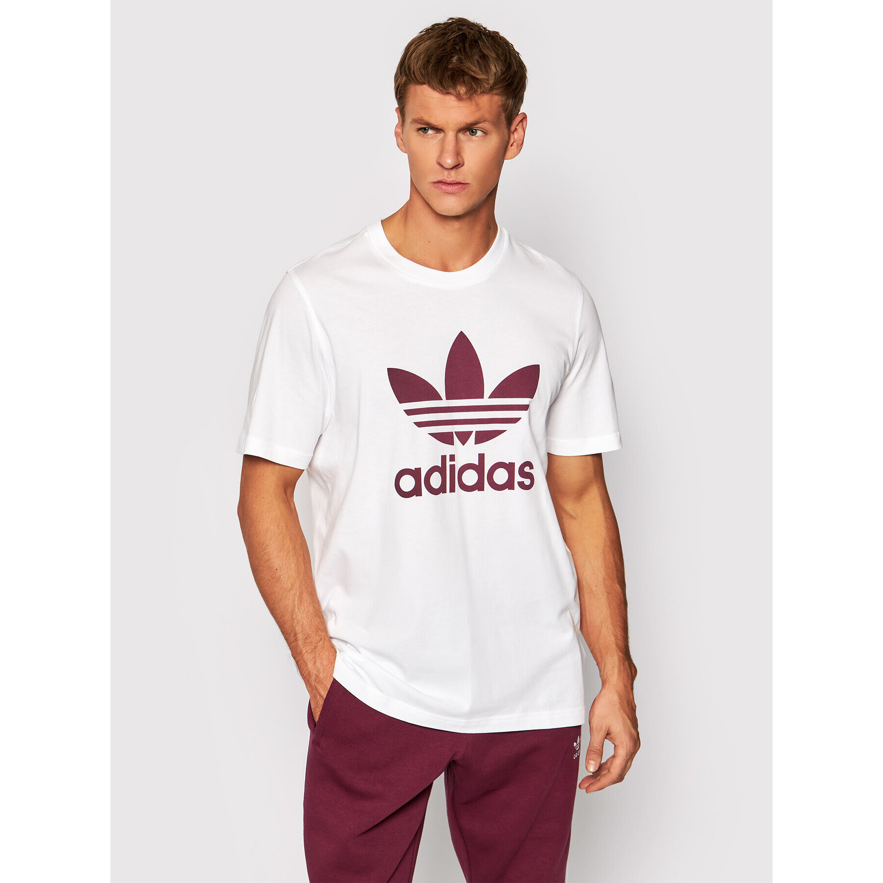 adidas Tricou adicolor Classics Trefoil H06637 Alb Regular Fit - Pled.ro