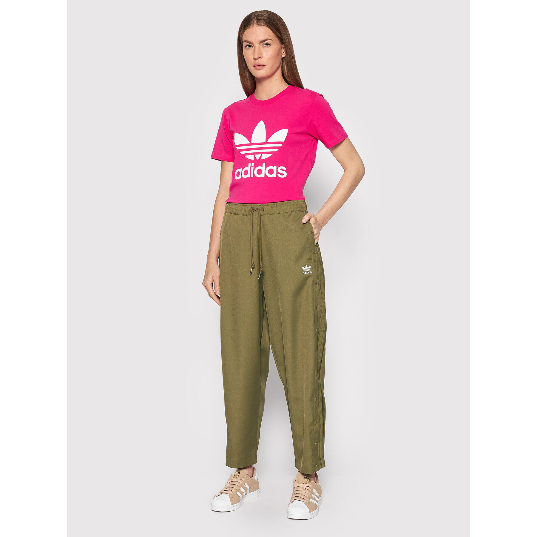 adidas Tricou adicolor Classics Trefoil HG3785 Roz Regular Fit - Pled.ro