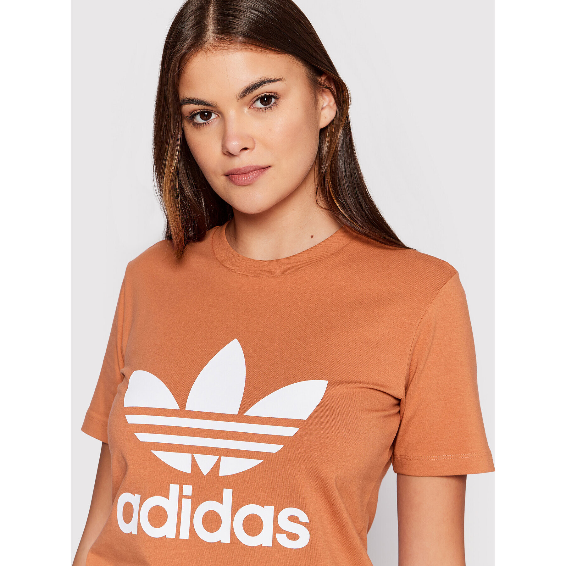 adidas Tricou adicolor Classics Trefoil HK9637 Portocaliu Regular Fit - Pled.ro