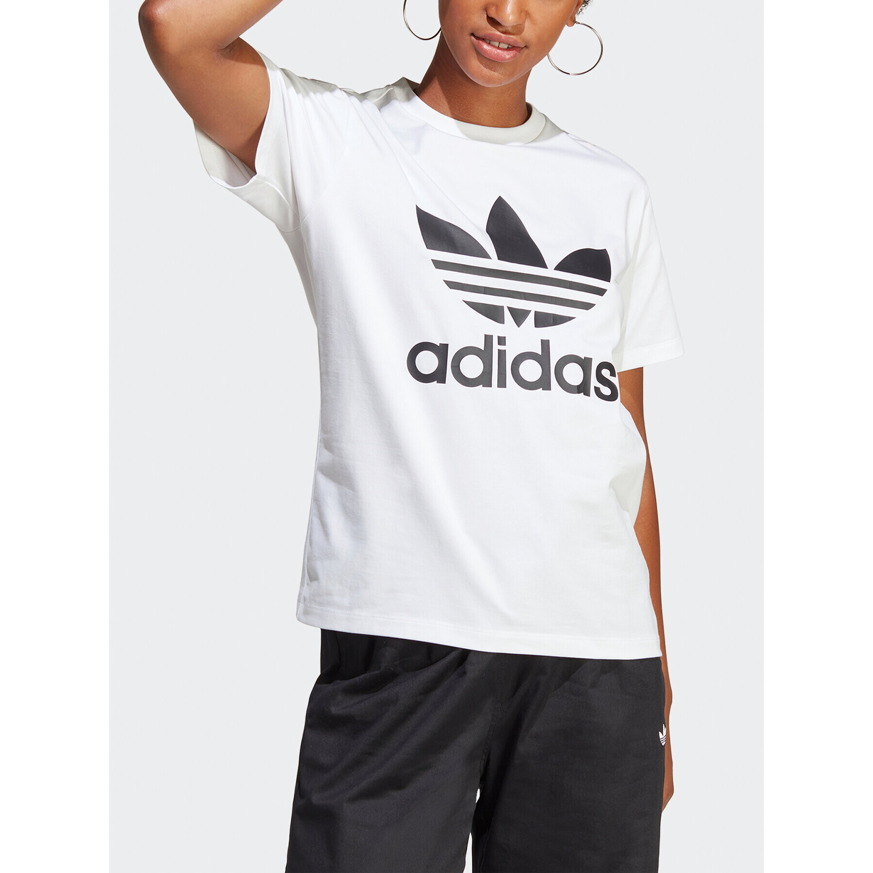 adidas Tricou Adicolor Classics Trefoil T-Shirt IB7420 Alb Regular Fit - Pled.ro