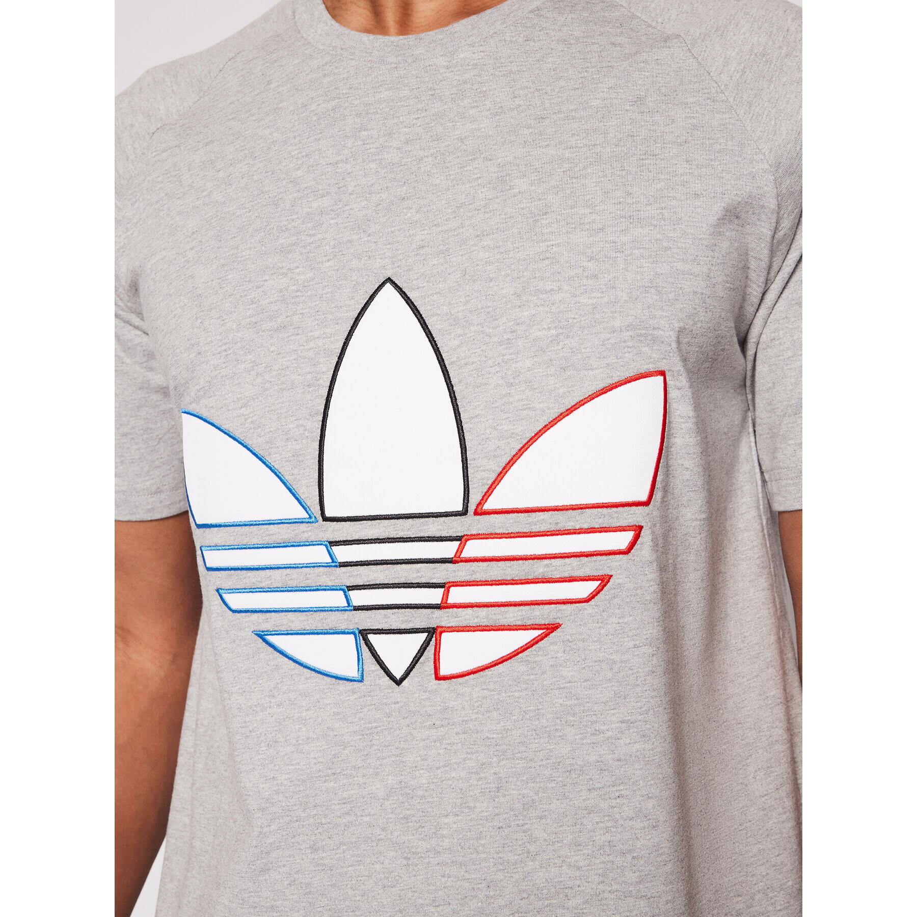 adidas Tricou adicolor Tricolor GQ8917 Gri Regular Fit - Pled.ro