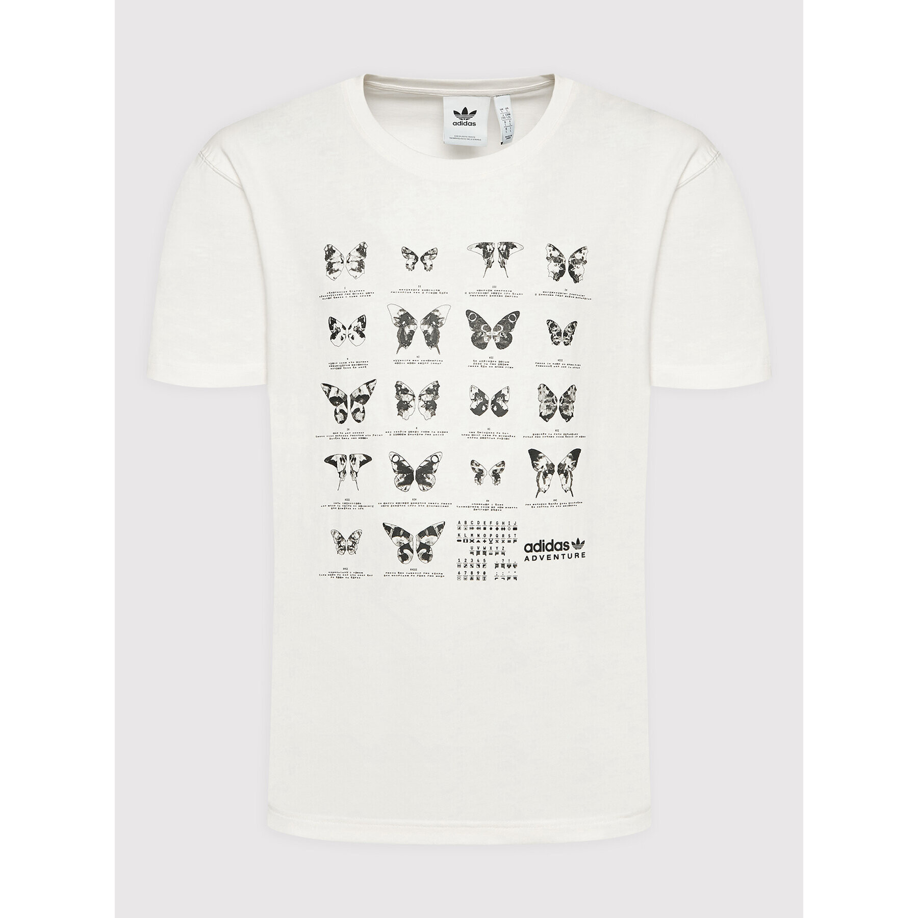 adidas Tricou Adventure C-Butterfly HF4801 Alb Loose Fit - Pled.ro