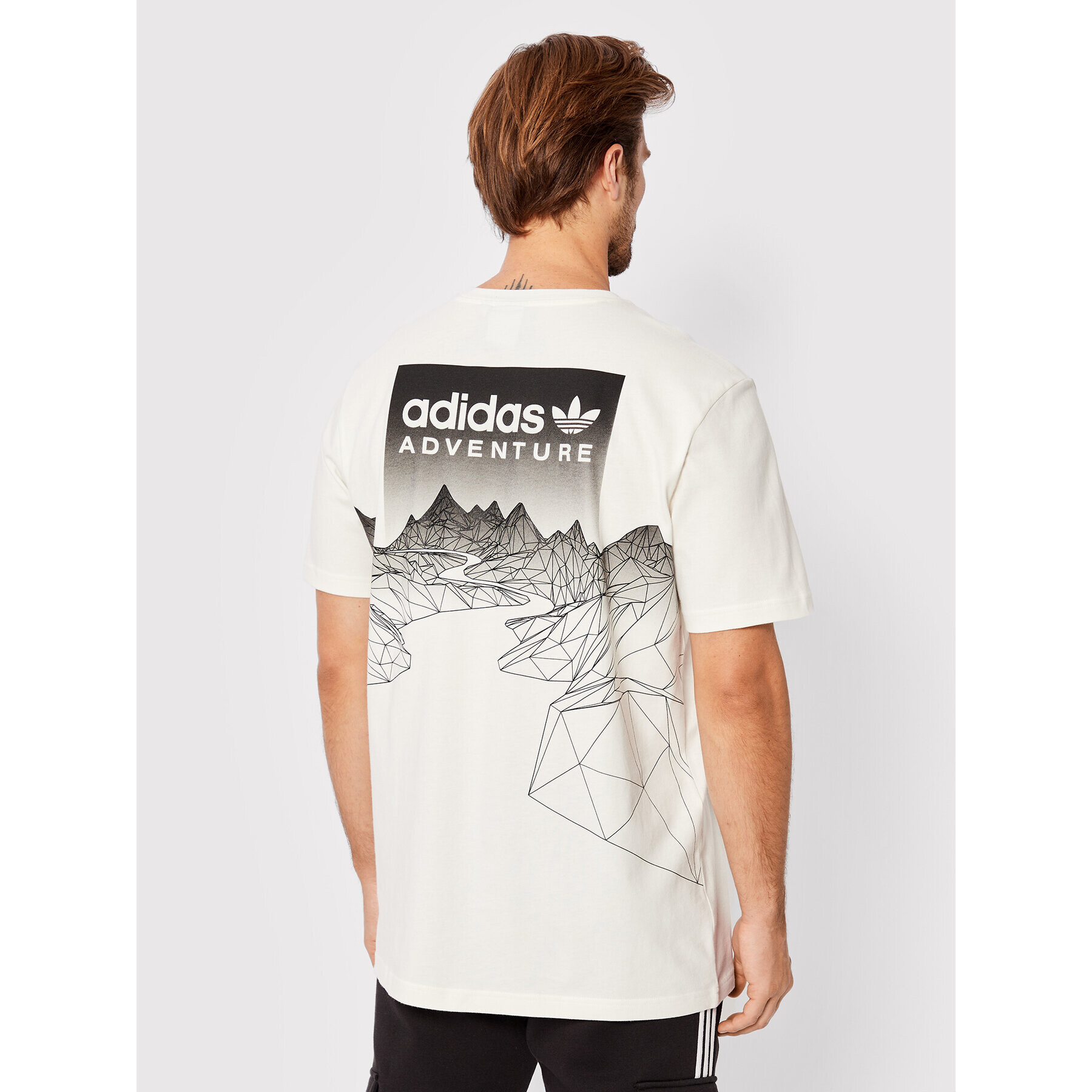 adidas Tricou Adventure Mountain Back HK5011 Alb Relaxed Fit - Pled.ro