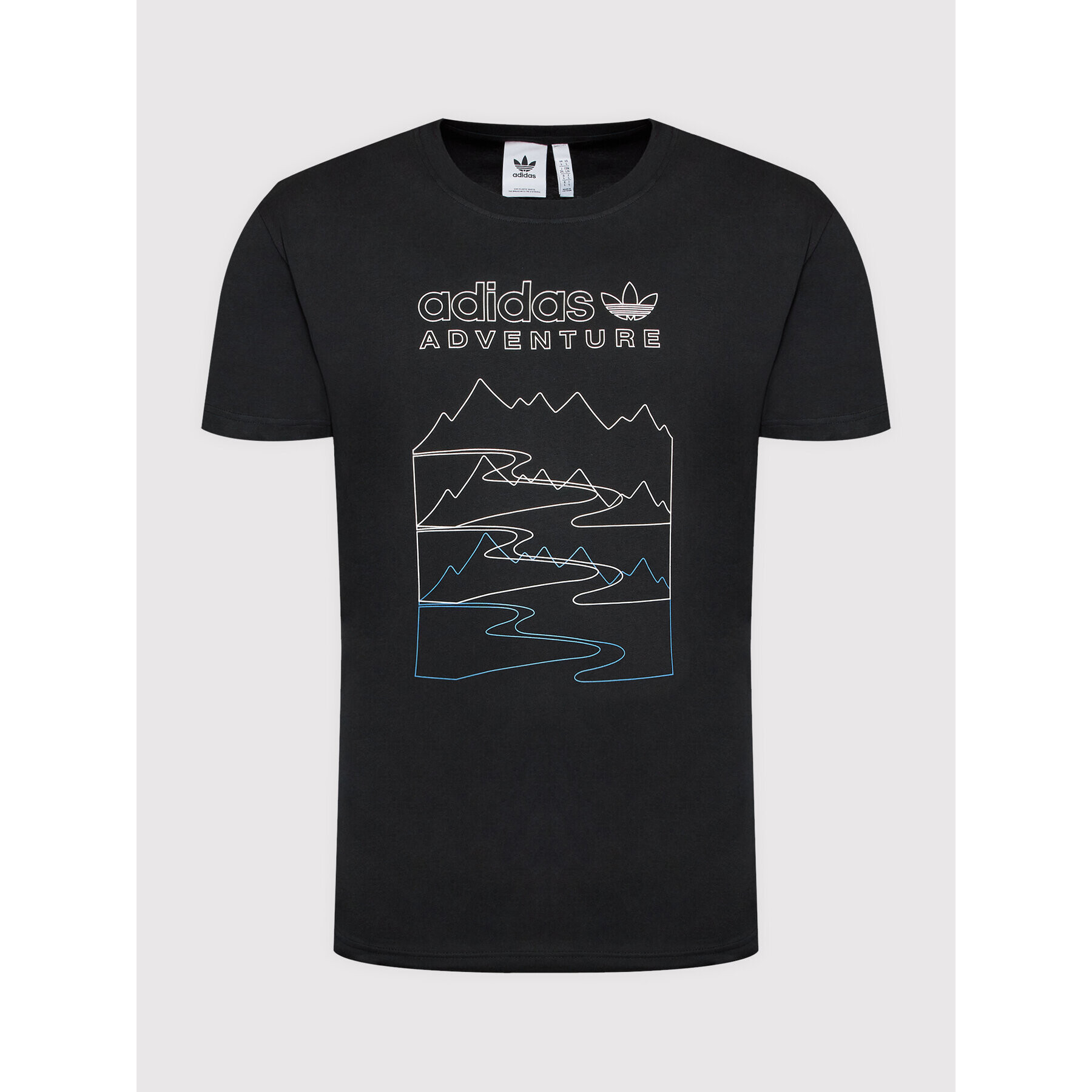 adidas Tricou Adventure Mountain Front HK5007 Negru Relaxed Fit - Pled.ro