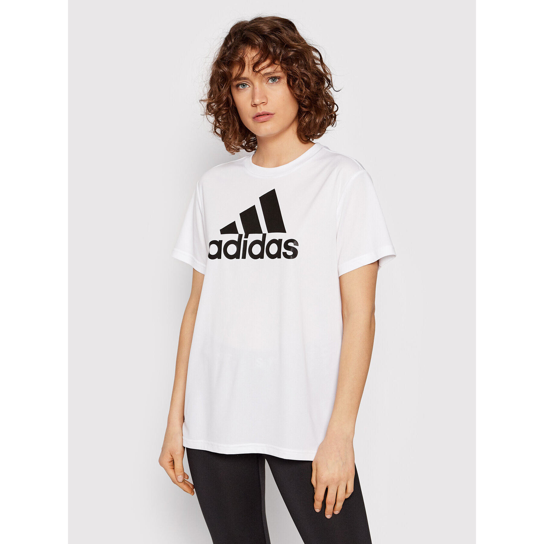 adidas Performance adidas Tricou Aeroready Designed To Move Boyfriend Sport HE6741 Alb Loose Fit - Pled.ro