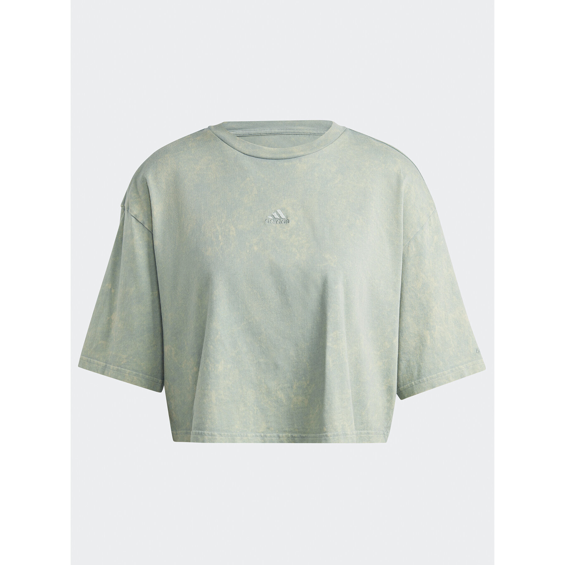 adidas Tricou ALL SZN Fleece Washed IL3265 Verde Loose Fit - Pled.ro