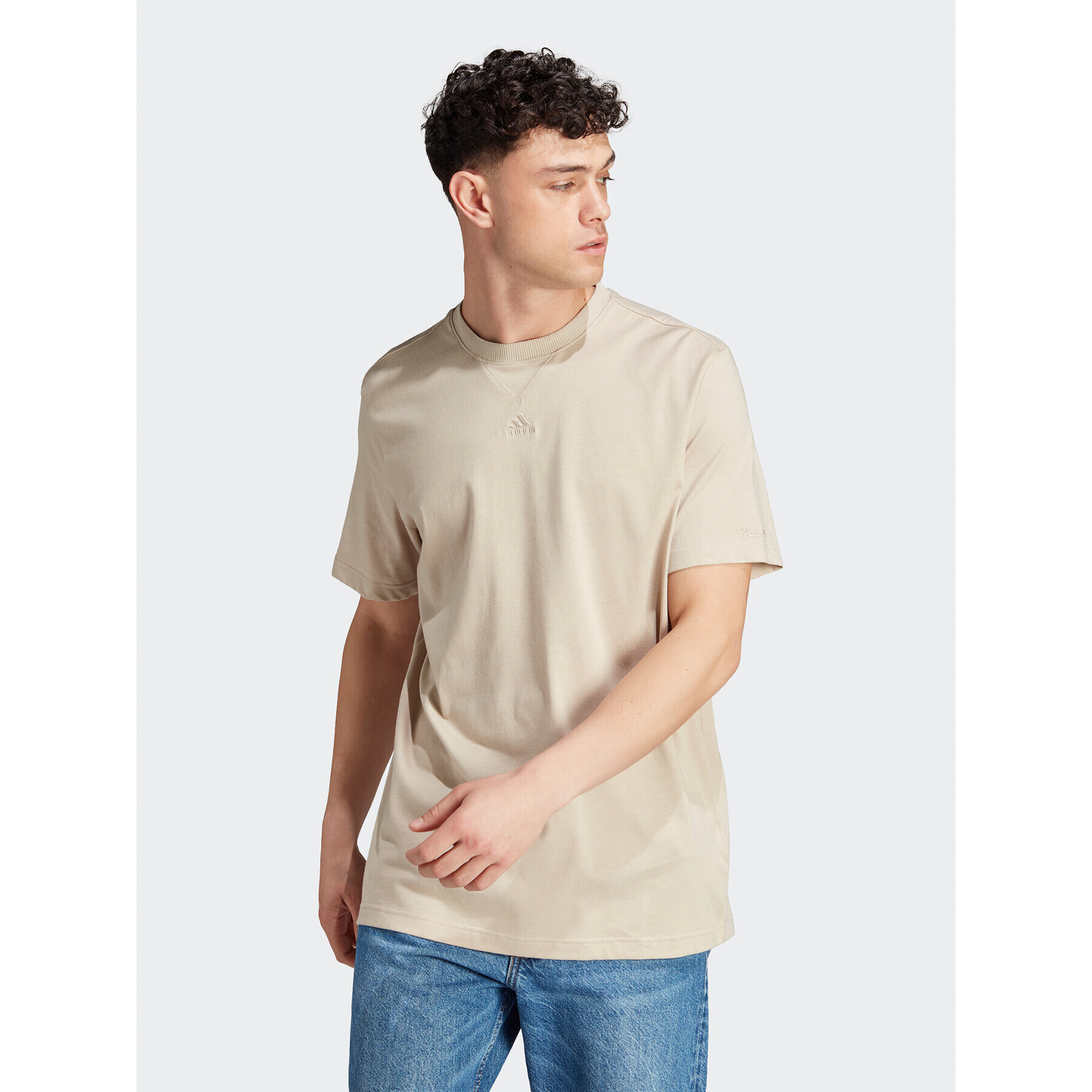 adidas Tricou ALL SZN IL9019 Bej Loose Fit - Pled.ro