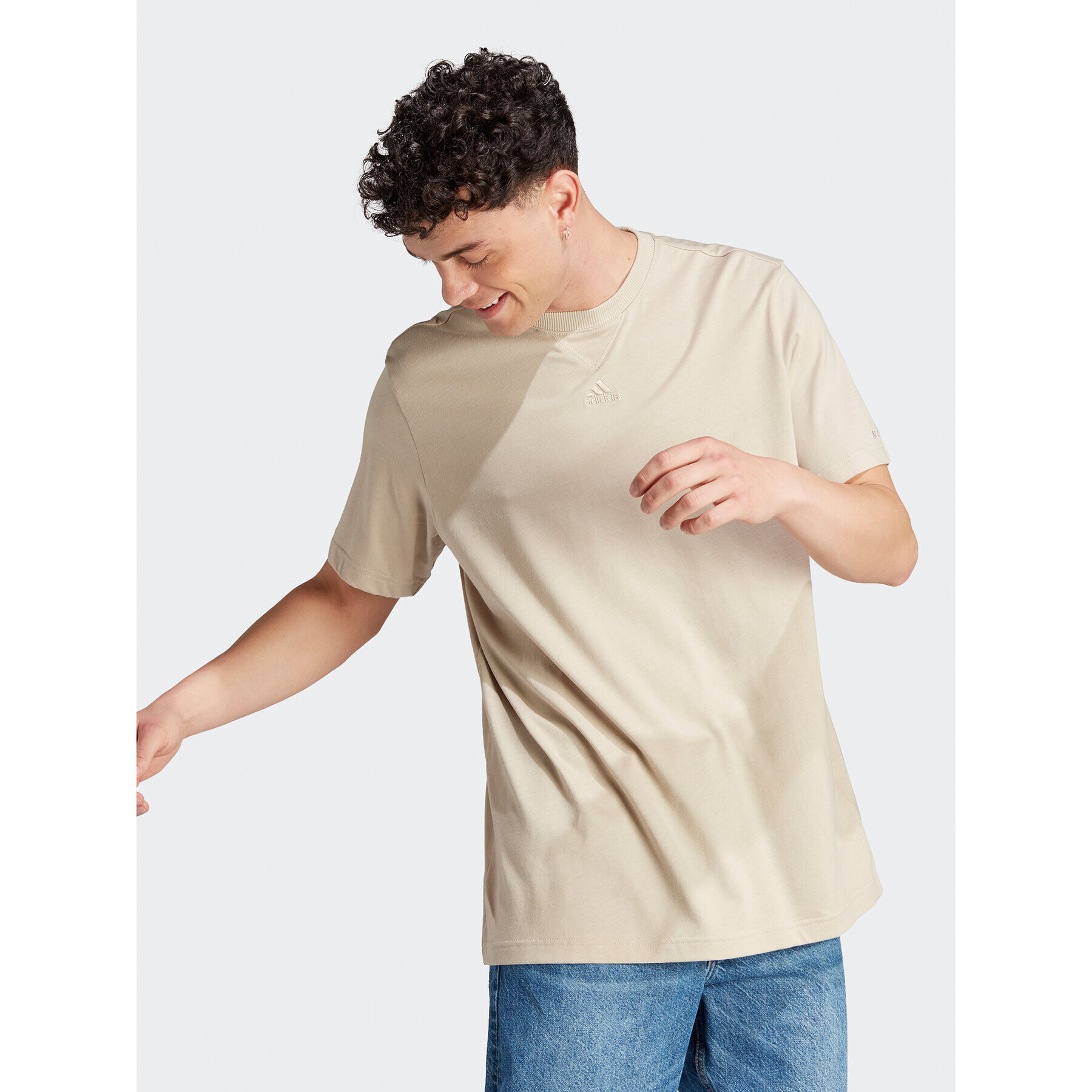 adidas Tricou ALL SZN IL9019 Bej Loose Fit - Pled.ro