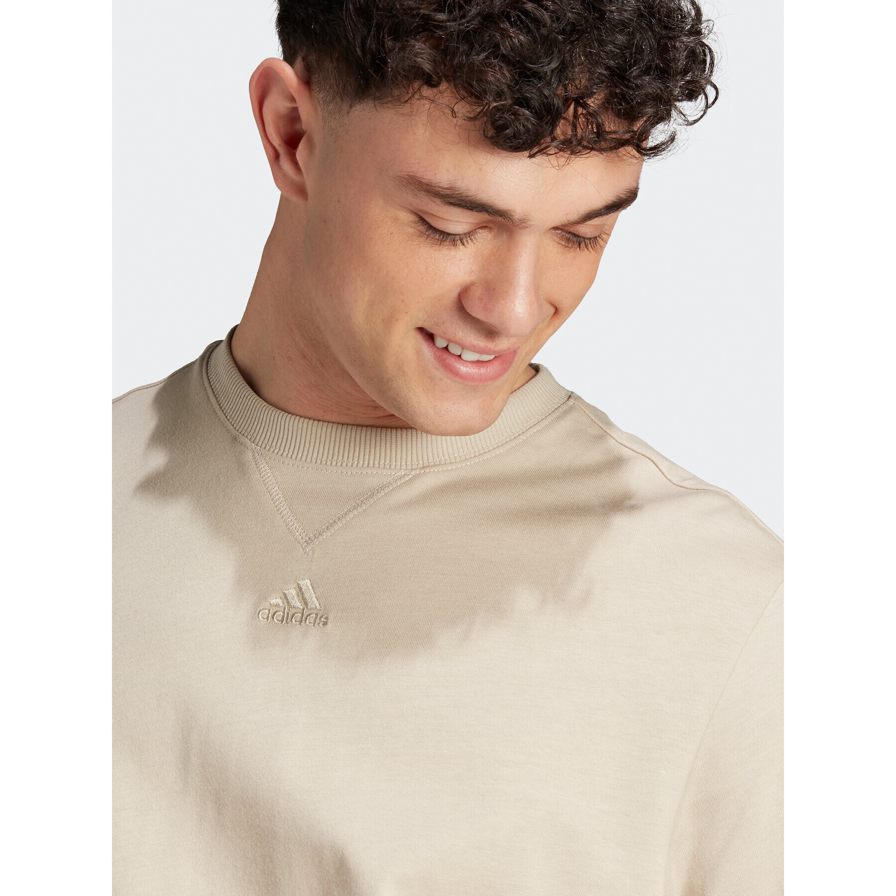 adidas Tricou ALL SZN IL9019 Bej Loose Fit - Pled.ro