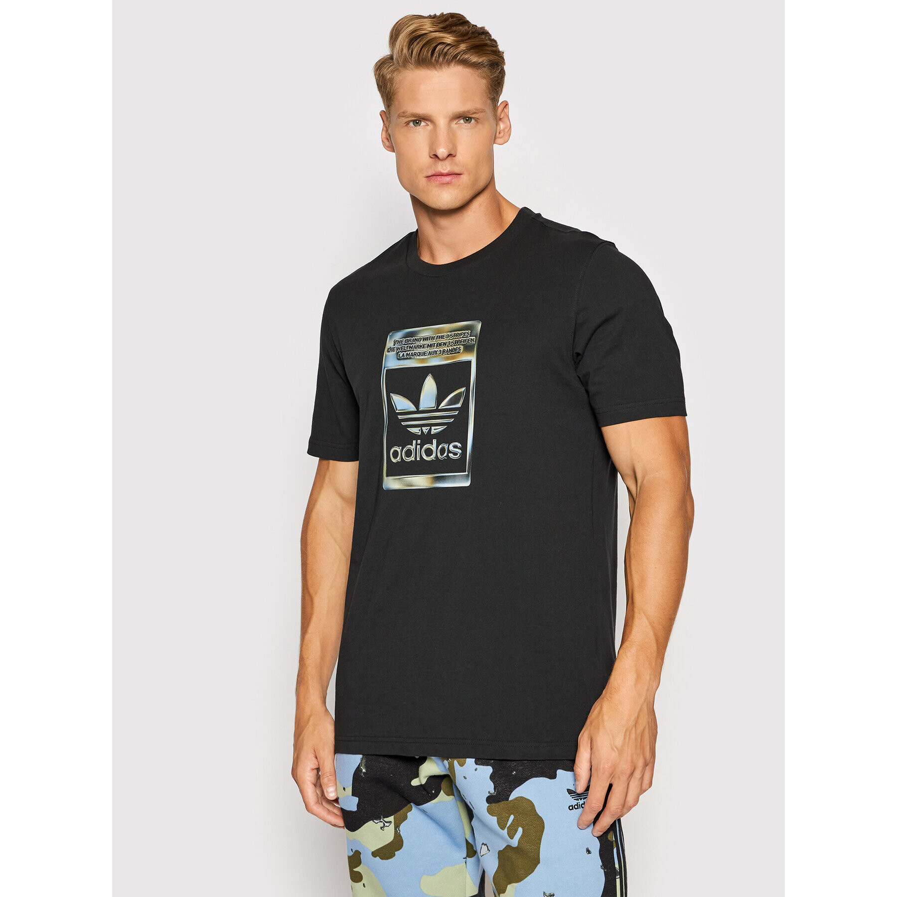 adidas Tricou Camo Pack H13502 Negru Regular Fit - Pled.ro