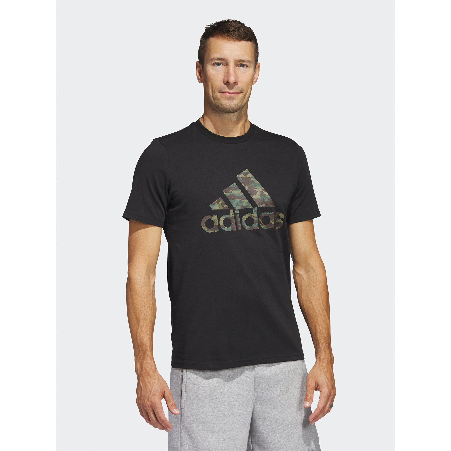 adidas Tricou Camo Short Sleeve T-Shirt HS3215 Negru Regular Fit - Pled.ro