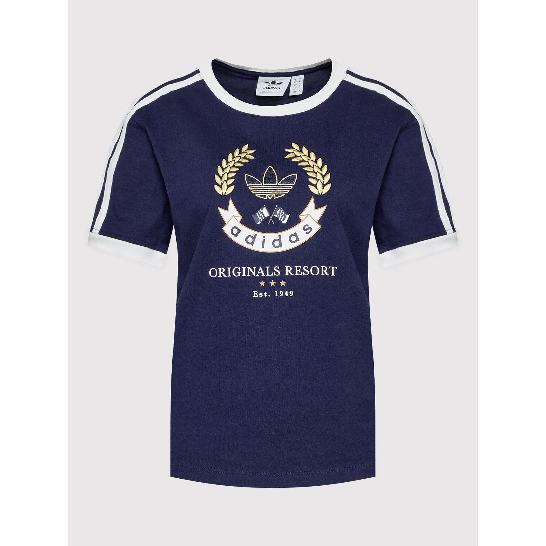 adidas Tricou Crest Graphic HL6555 Bleumarin Regular Fit - Pled.ro