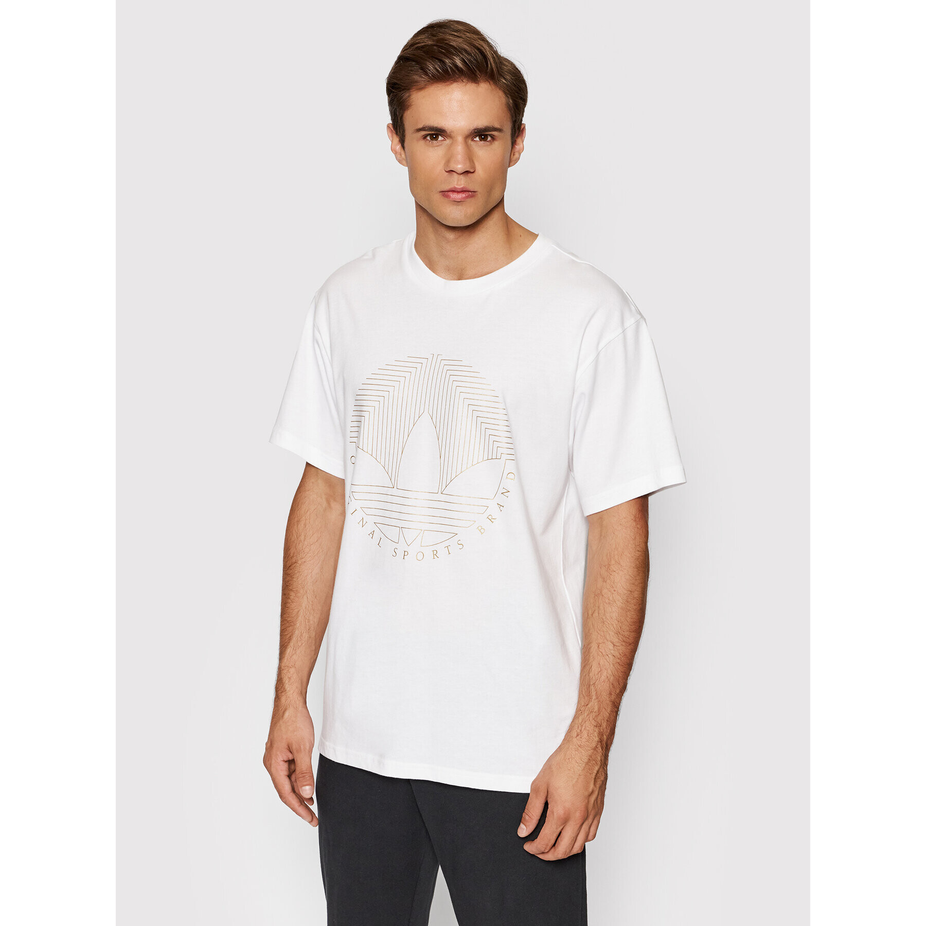 adidas Tricou Deco Trefoil Tee H31334 Alb Regular Fit - Pled.ro