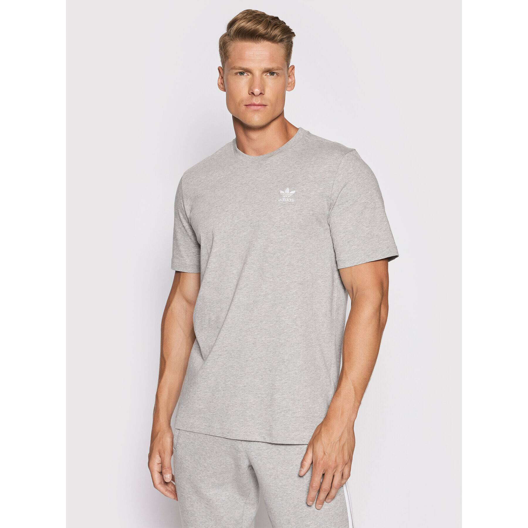 adidas Tricou Essential Tee GN3414 Gri Standard Fit - Pled.ro