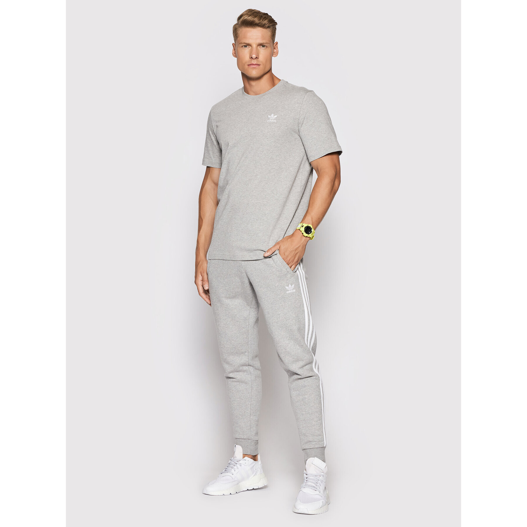 adidas Tricou Essential Tee GN3414 Gri Standard Fit - Pled.ro