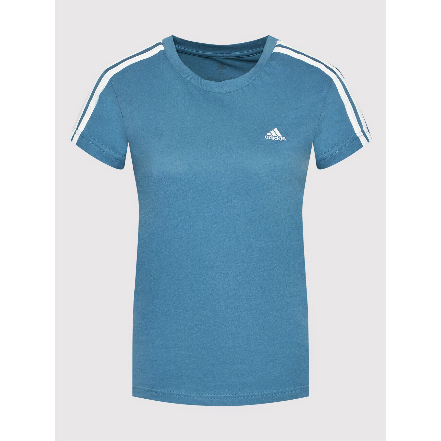 adidas Tricou Essentials 3-Stripes HF7238 Albastru Slim Fit - Pled.ro