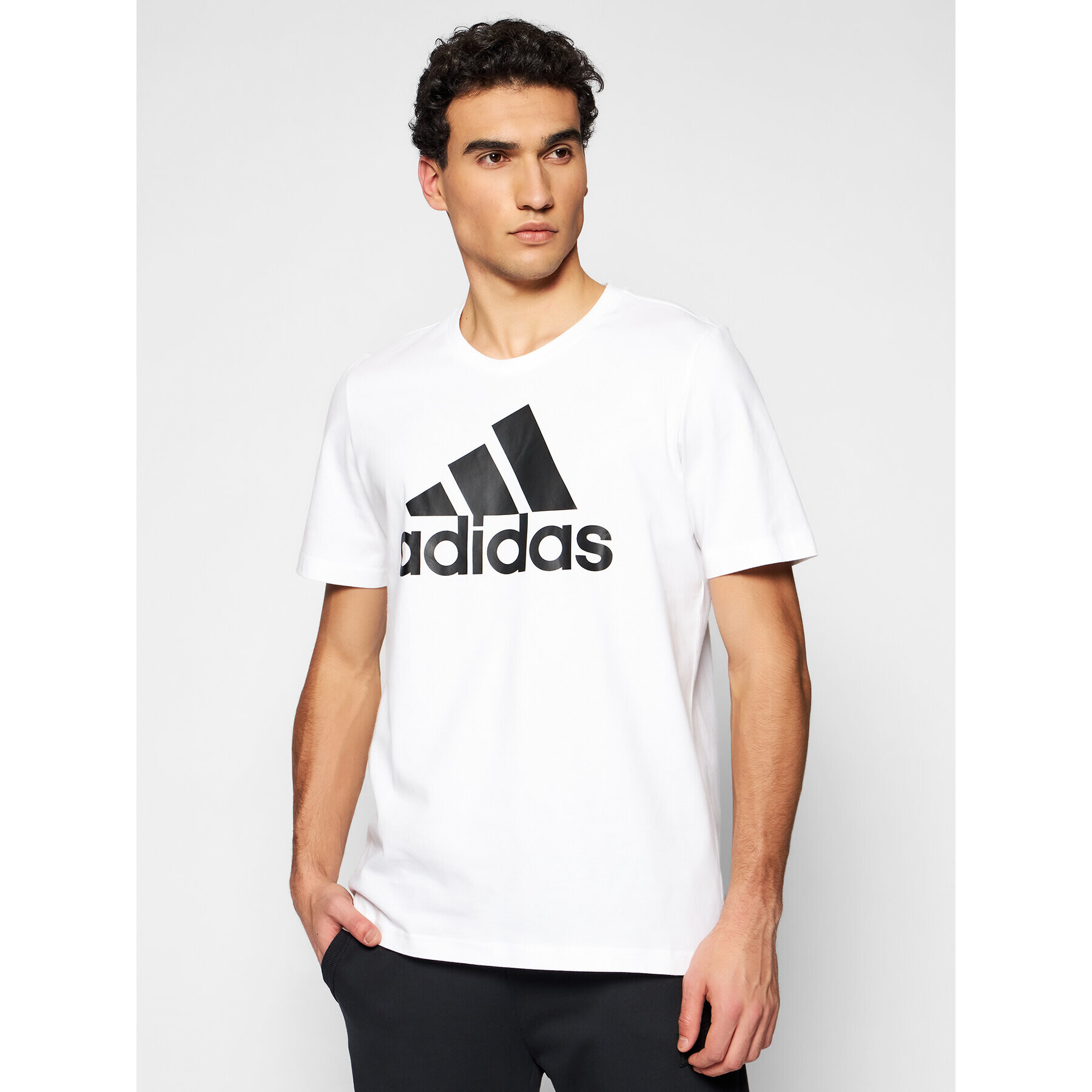 adidas Tricou Essentials Big Logo GK9121 Alb Regular Fit - Pled.ro