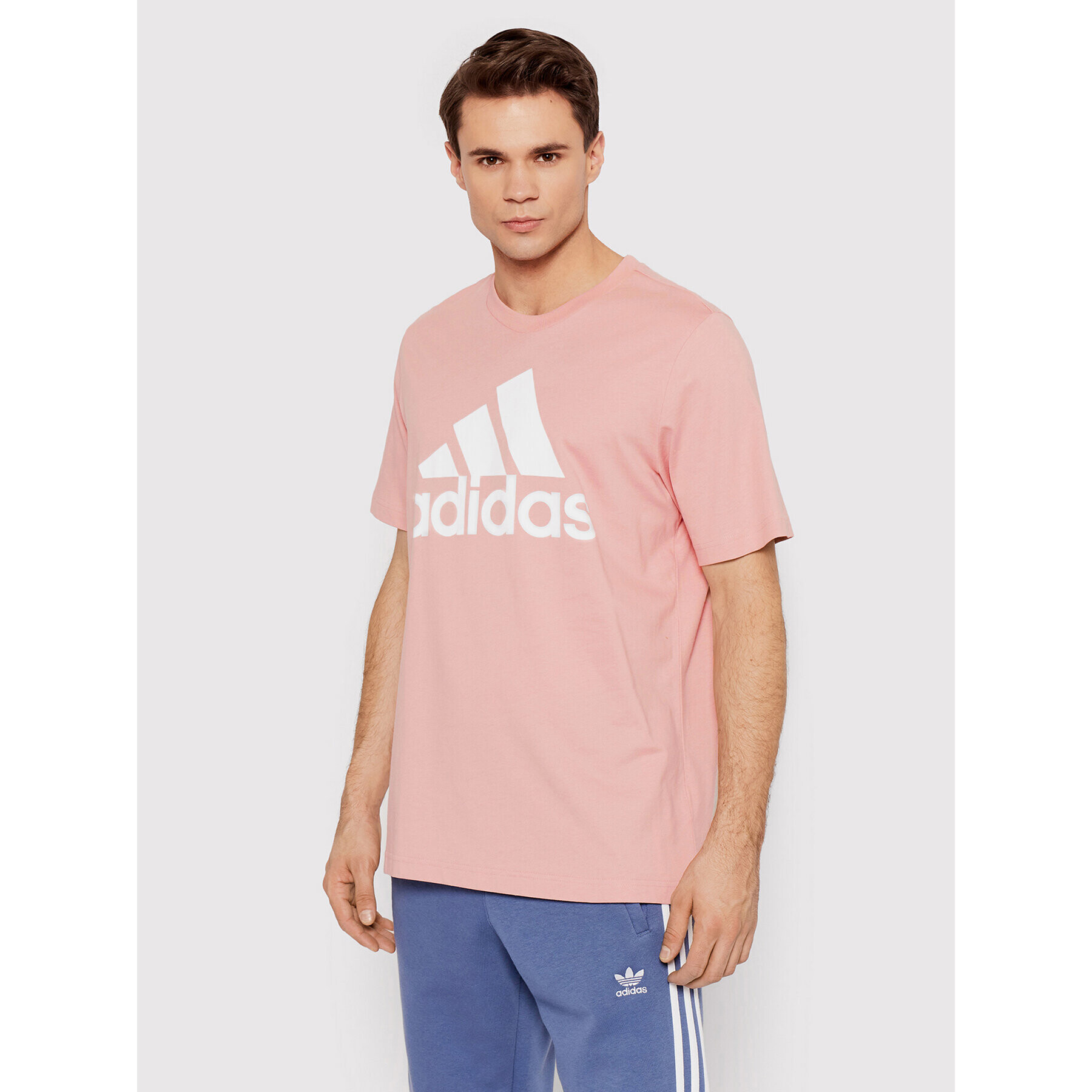 adidas Tricou Essentials Big Logo HE1851 Roz Regular Fit - Pled.ro