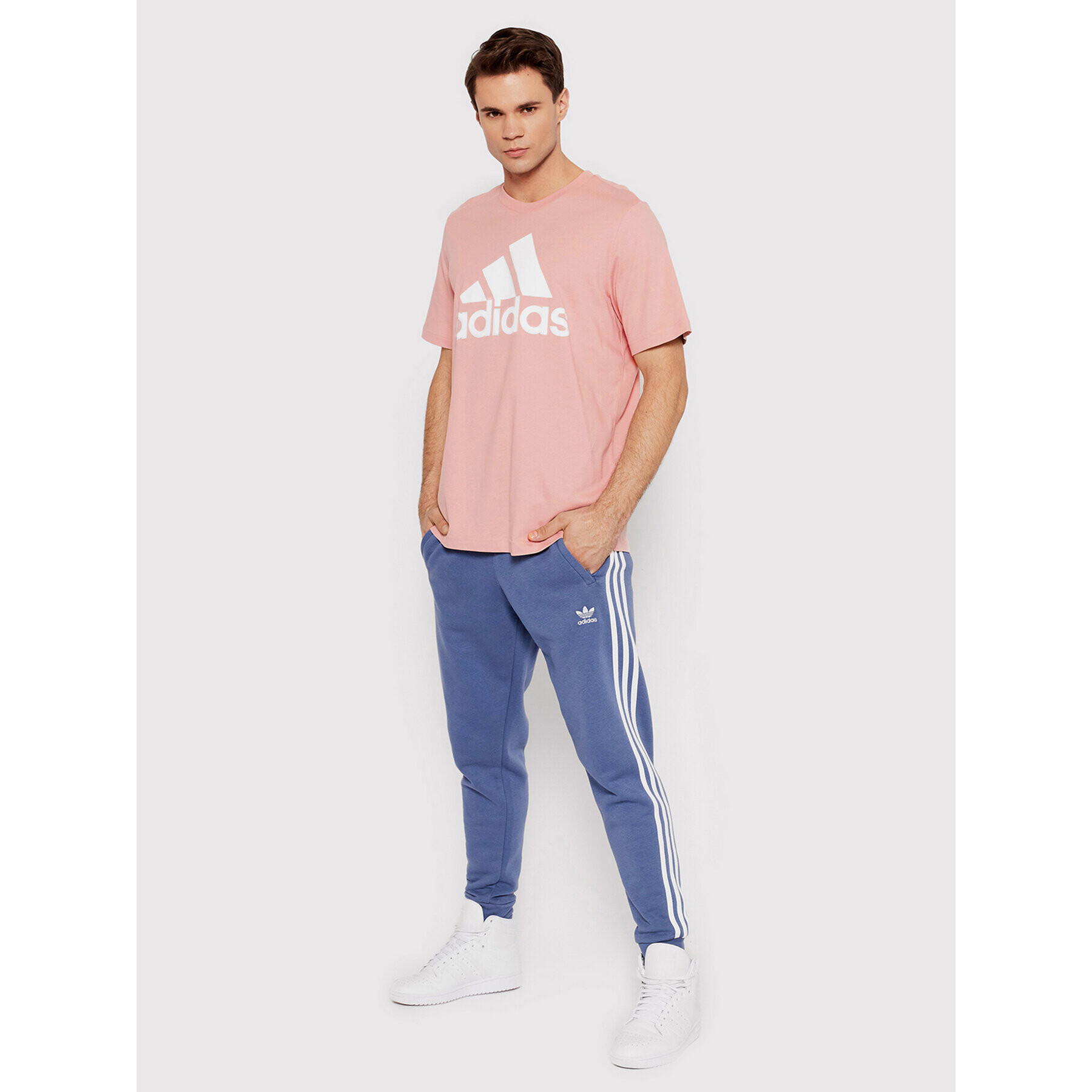 adidas Tricou Essentials Big Logo HE1851 Roz Regular Fit - Pled.ro