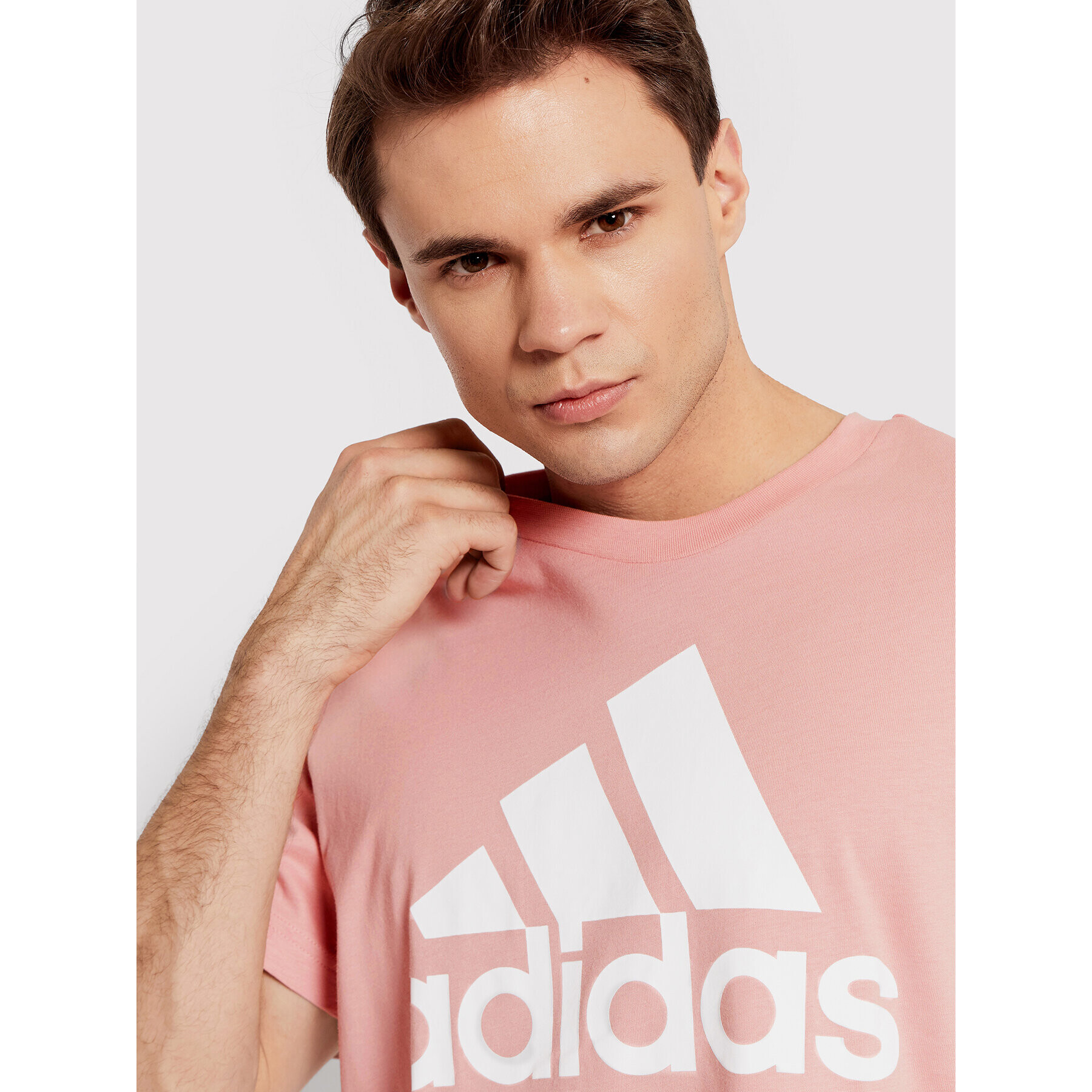 adidas Tricou Essentials Big Logo HE1851 Roz Regular Fit - Pled.ro