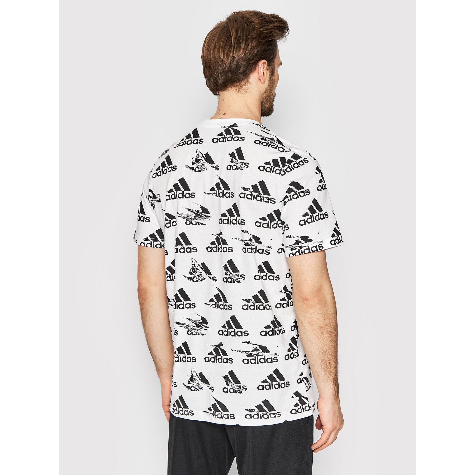 adidas Tricou Essentials Brandlove Single HE1786 Alb Regular Fit - Pled.ro