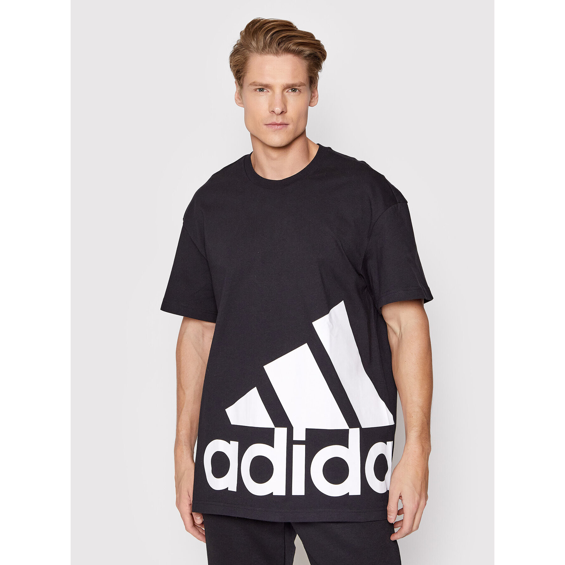 adidas Performance adidas Tricou Essentials Giant Logo HE1831 Negru Loose Fit - Pled.ro