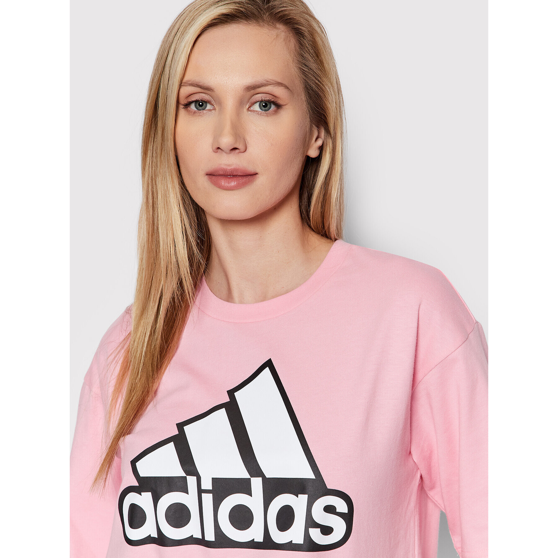 adidas Tricou Essentials Logo HC9184 Roz Loose Fit - Pled.ro