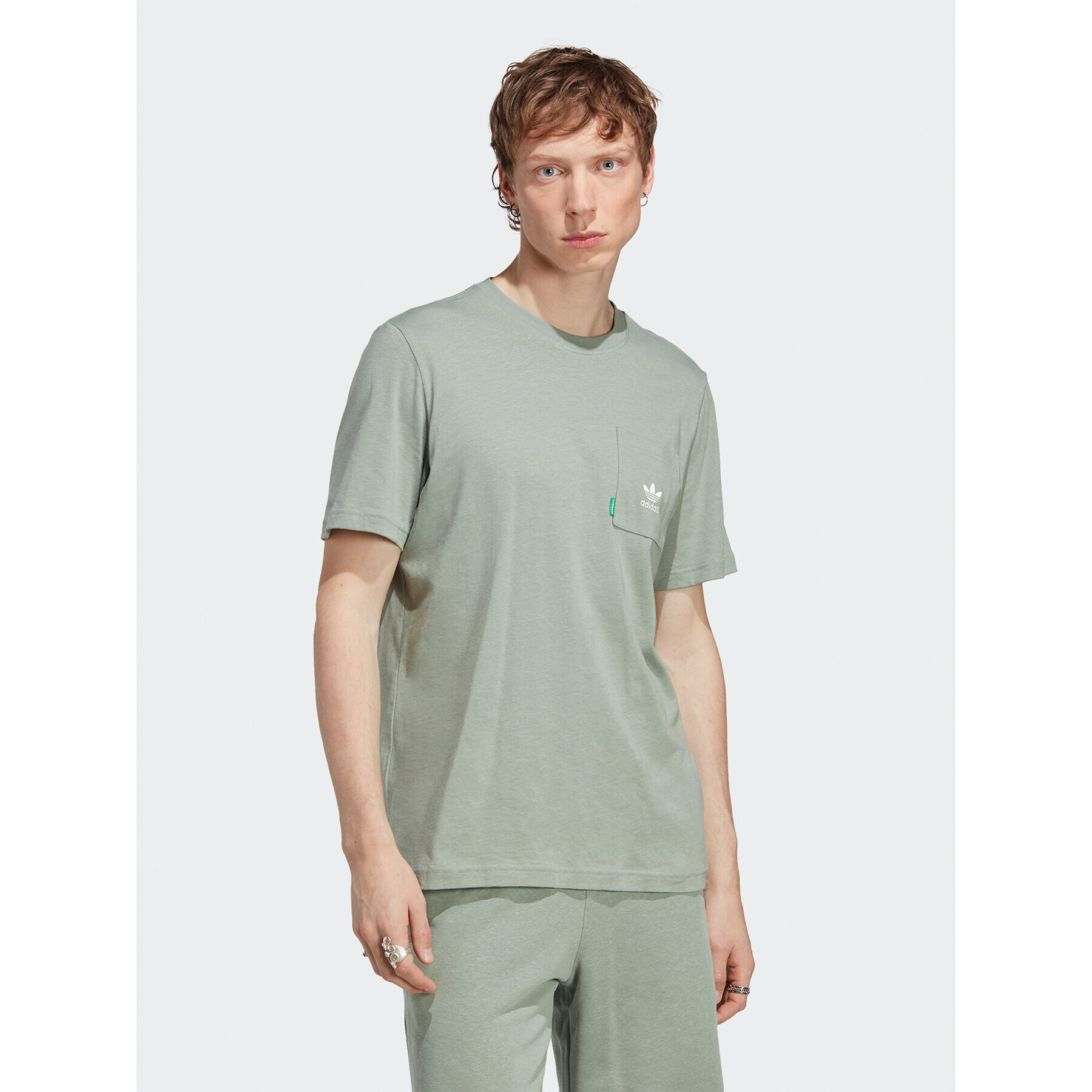 adidas Tricou Essentials+ Made With Hemp T-Shirt HR2955 Verde Regular Fit - Pled.ro