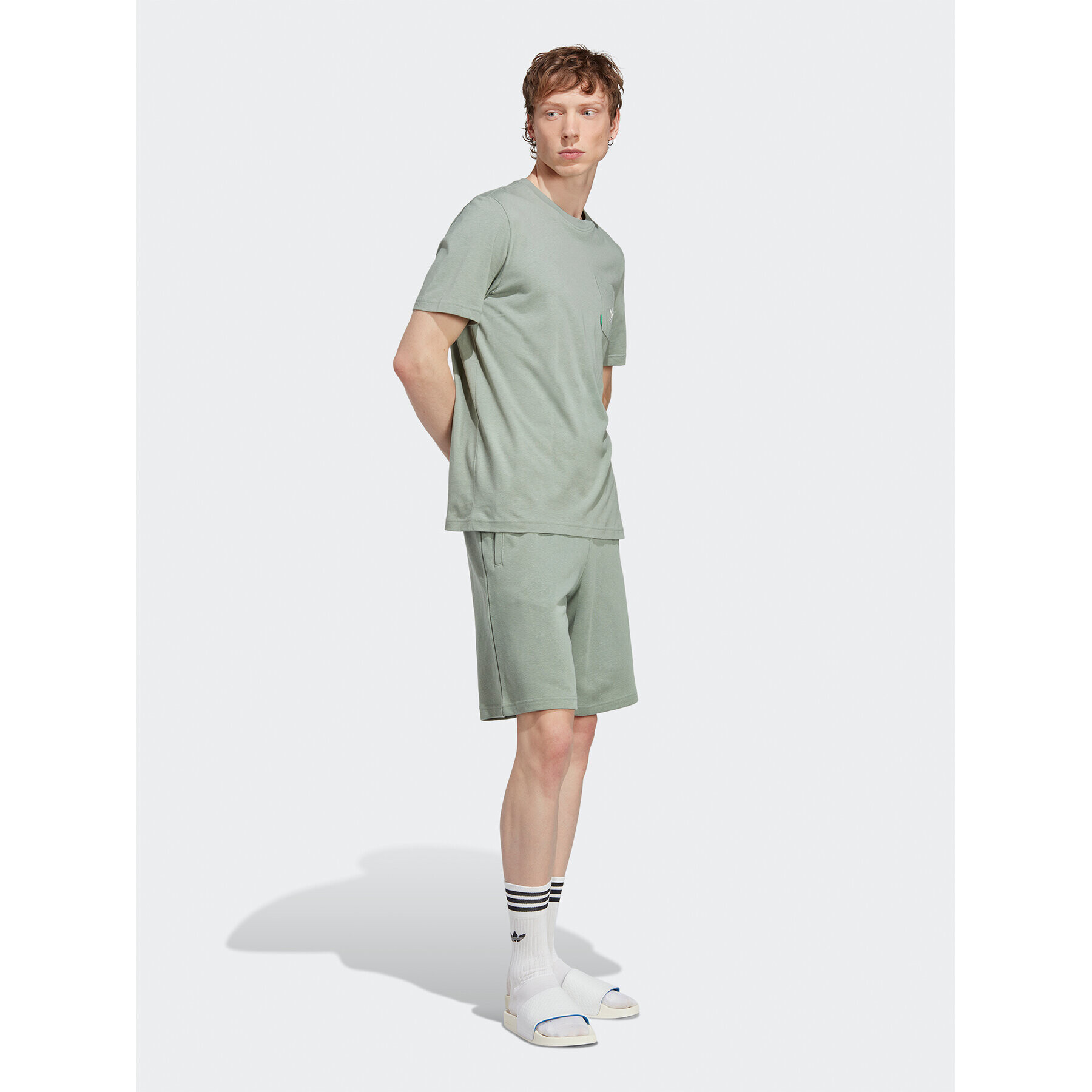 adidas Tricou Essentials+ Made With Hemp T-Shirt HR2955 Verde Regular Fit - Pled.ro