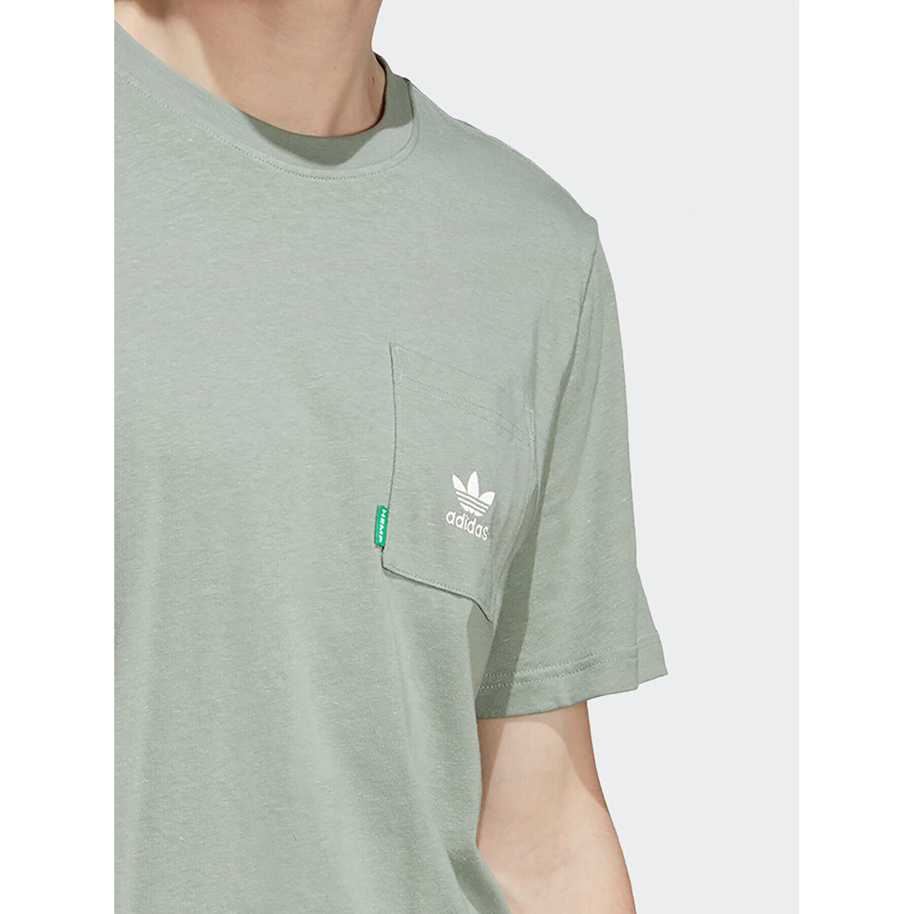 adidas Tricou Essentials+ Made With Hemp T-Shirt HR2955 Verde Regular Fit - Pled.ro