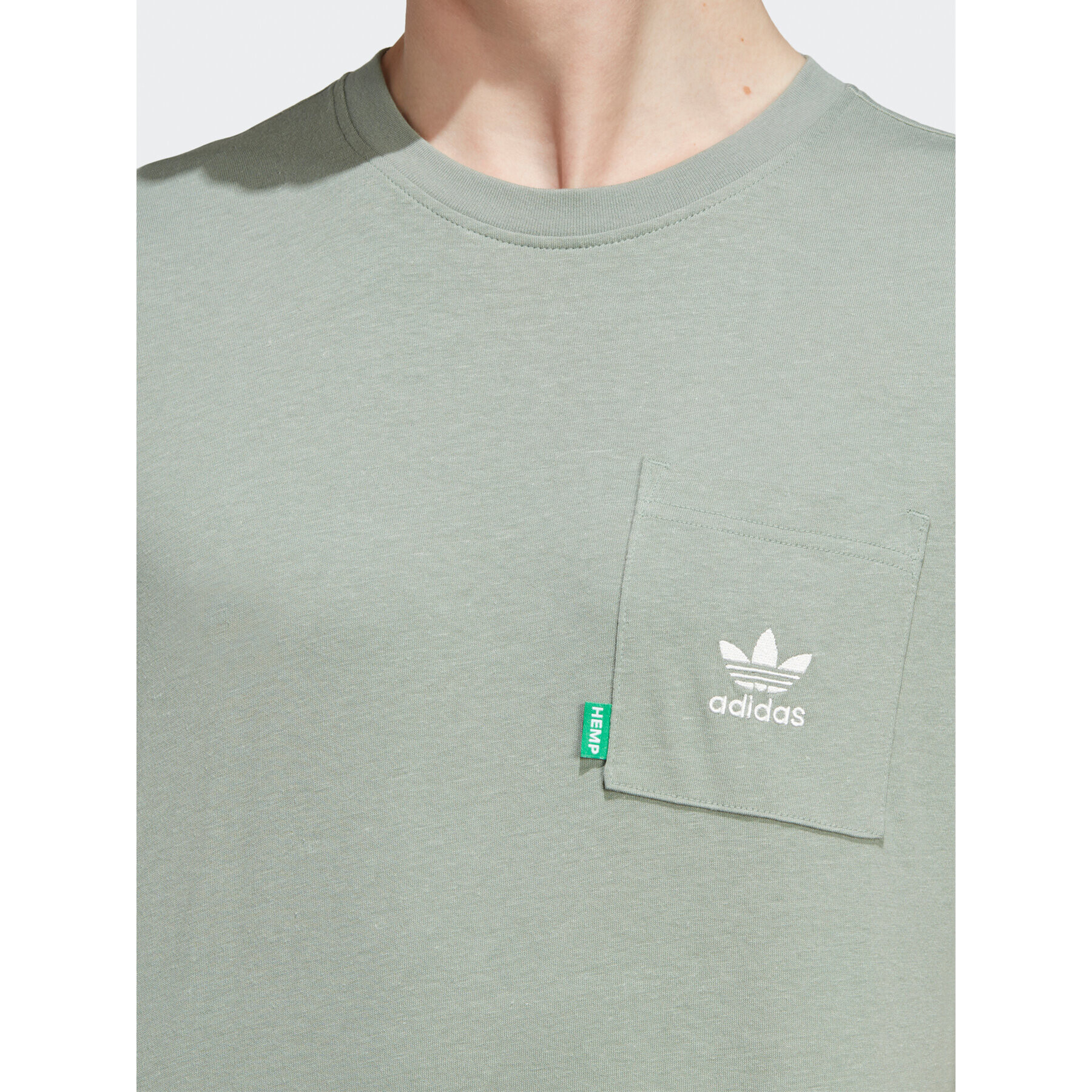 adidas Tricou Essentials+ Made With Hemp T-Shirt HR2955 Verde Regular Fit - Pled.ro