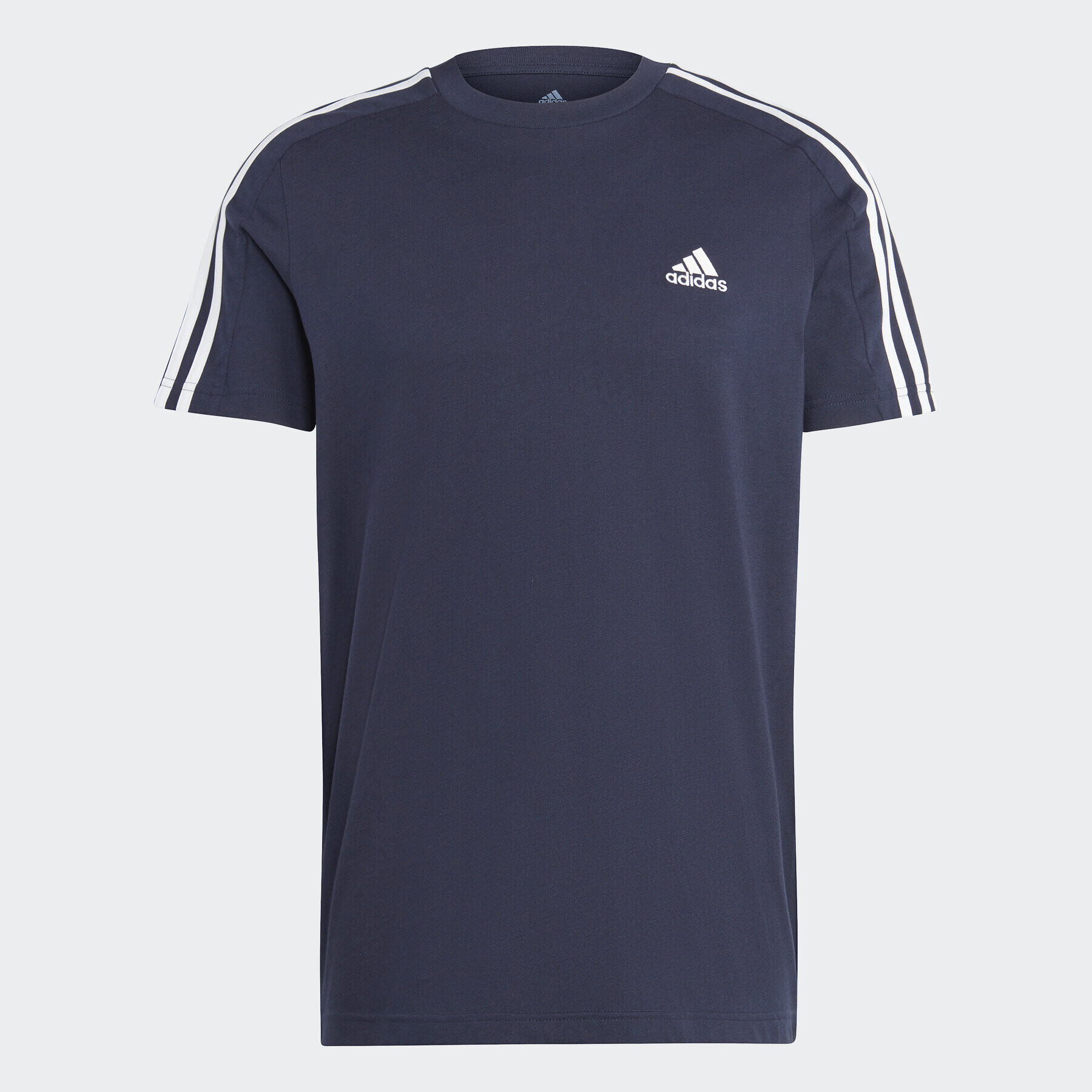 adidas Tricou Essentials Single Jersey 3-Stripes T-Shirt IC9335 Albastru Regular Fit - Pled.ro