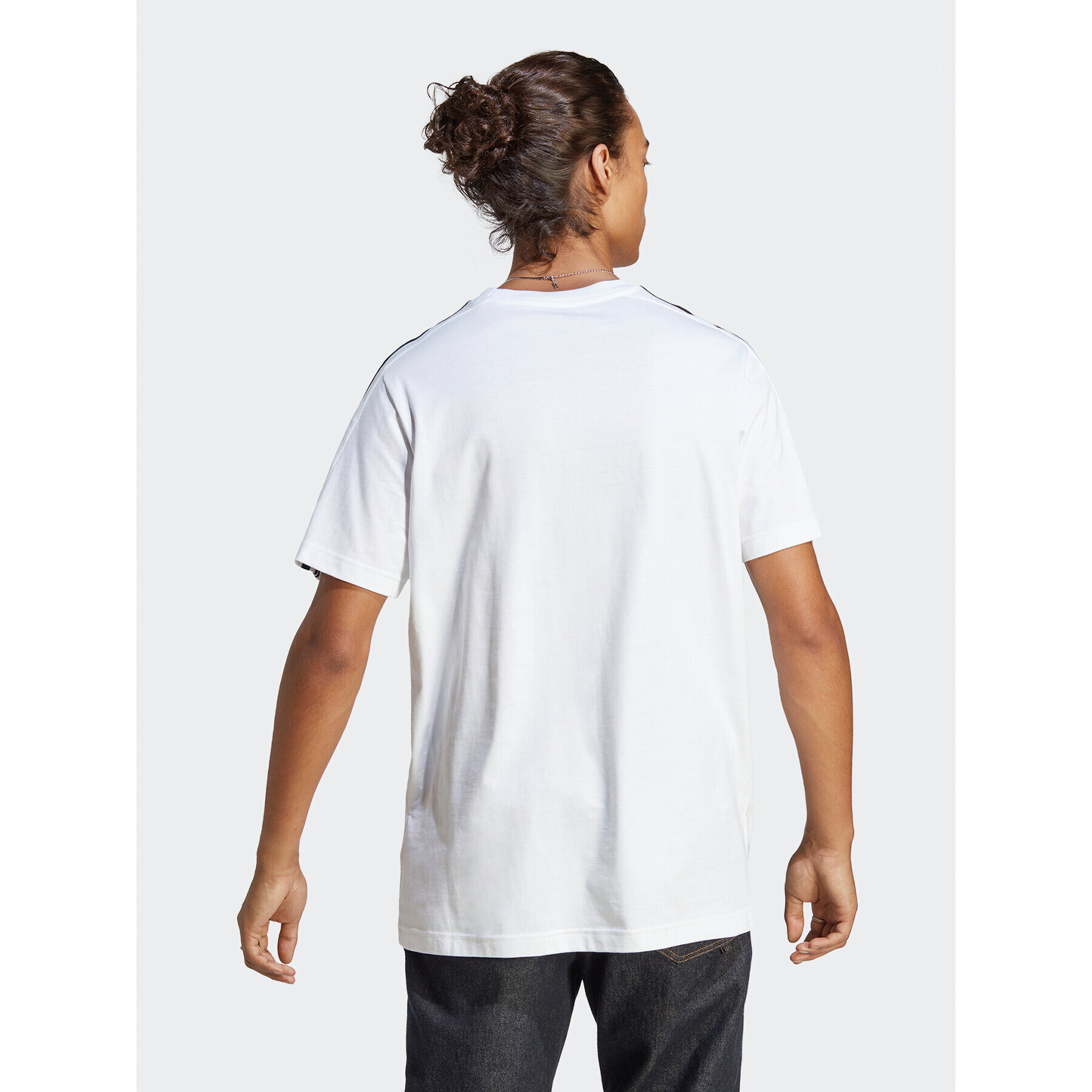 adidas Tricou Essentials Single Jersey 3-Stripes T-Shirt IC9336 Alb Regular Fit - Pled.ro