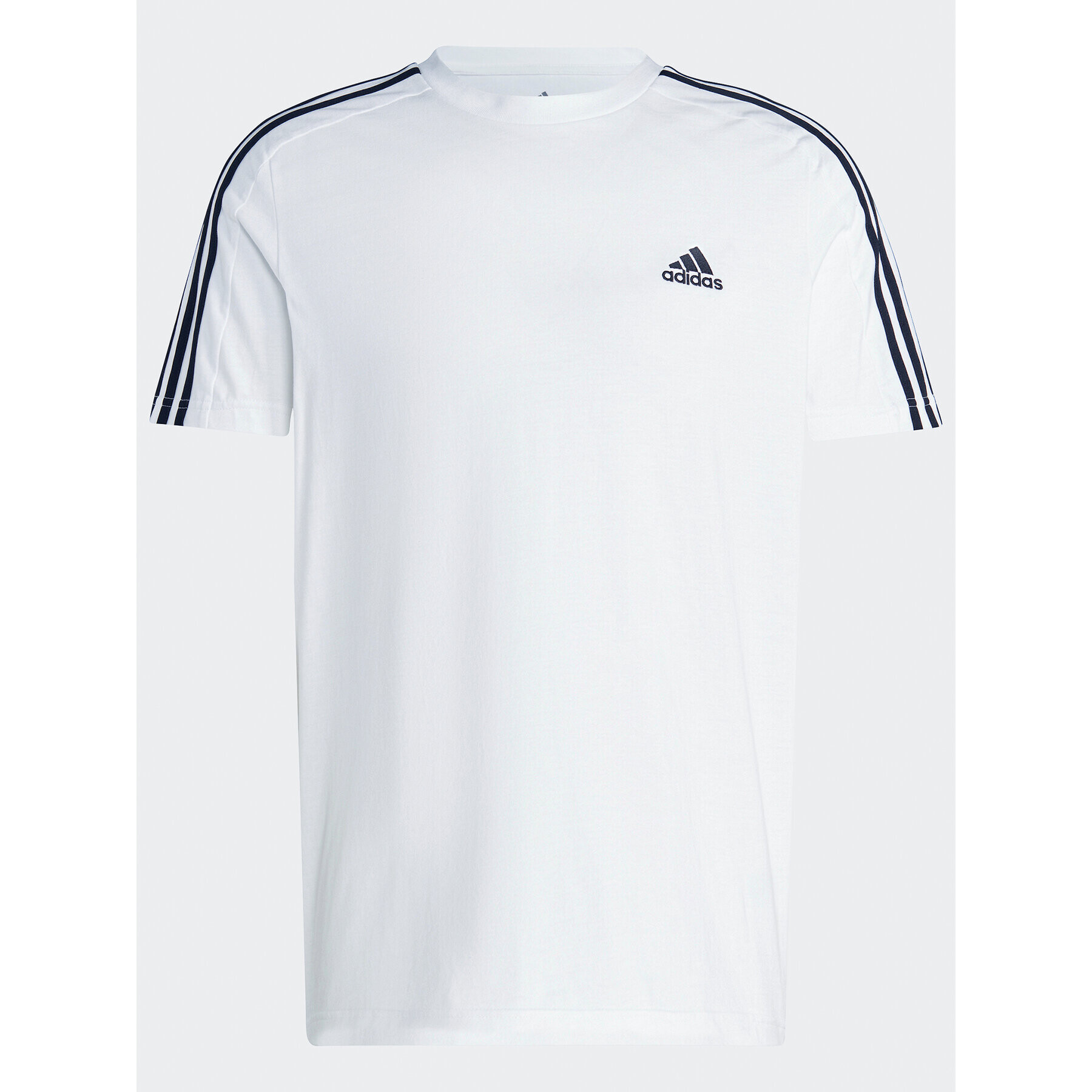 adidas Tricou Essentials Single Jersey 3-Stripes T-Shirt IC9336 Alb Regular Fit - Pled.ro