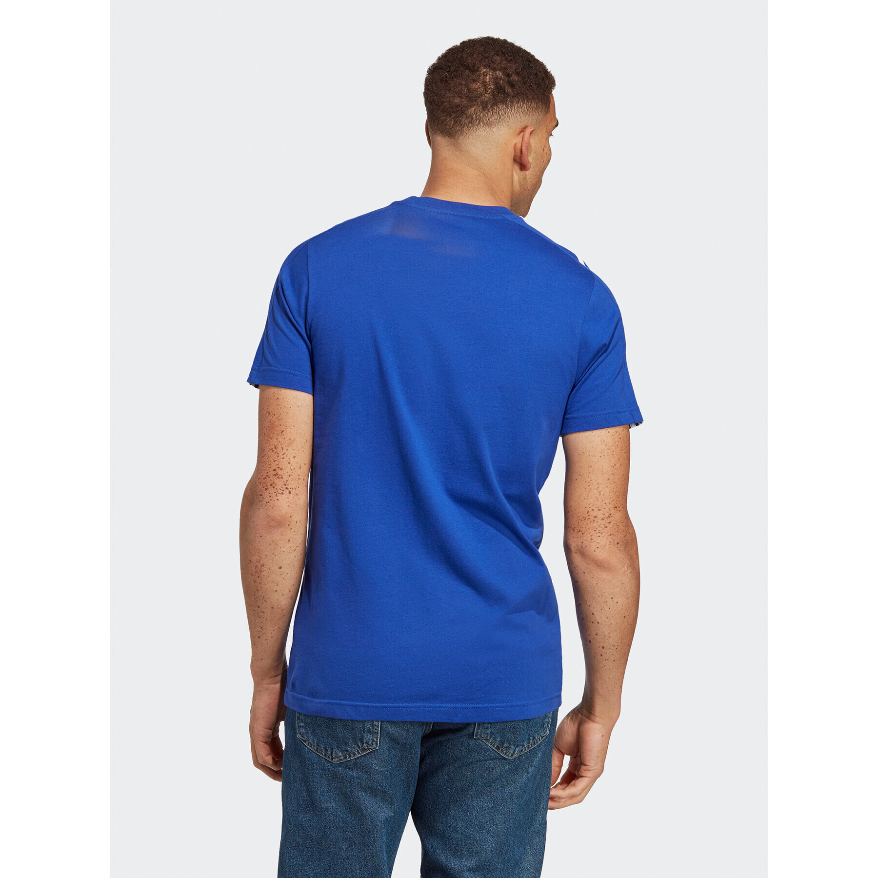 adidas Tricou Essentials Single Jersey 3-Stripes T-Shirt IC9338 Albastru Regular Fit - Pled.ro